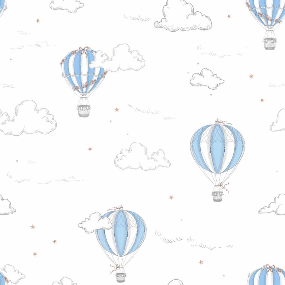 Petite Hot Air Balloons, Sky Blue
