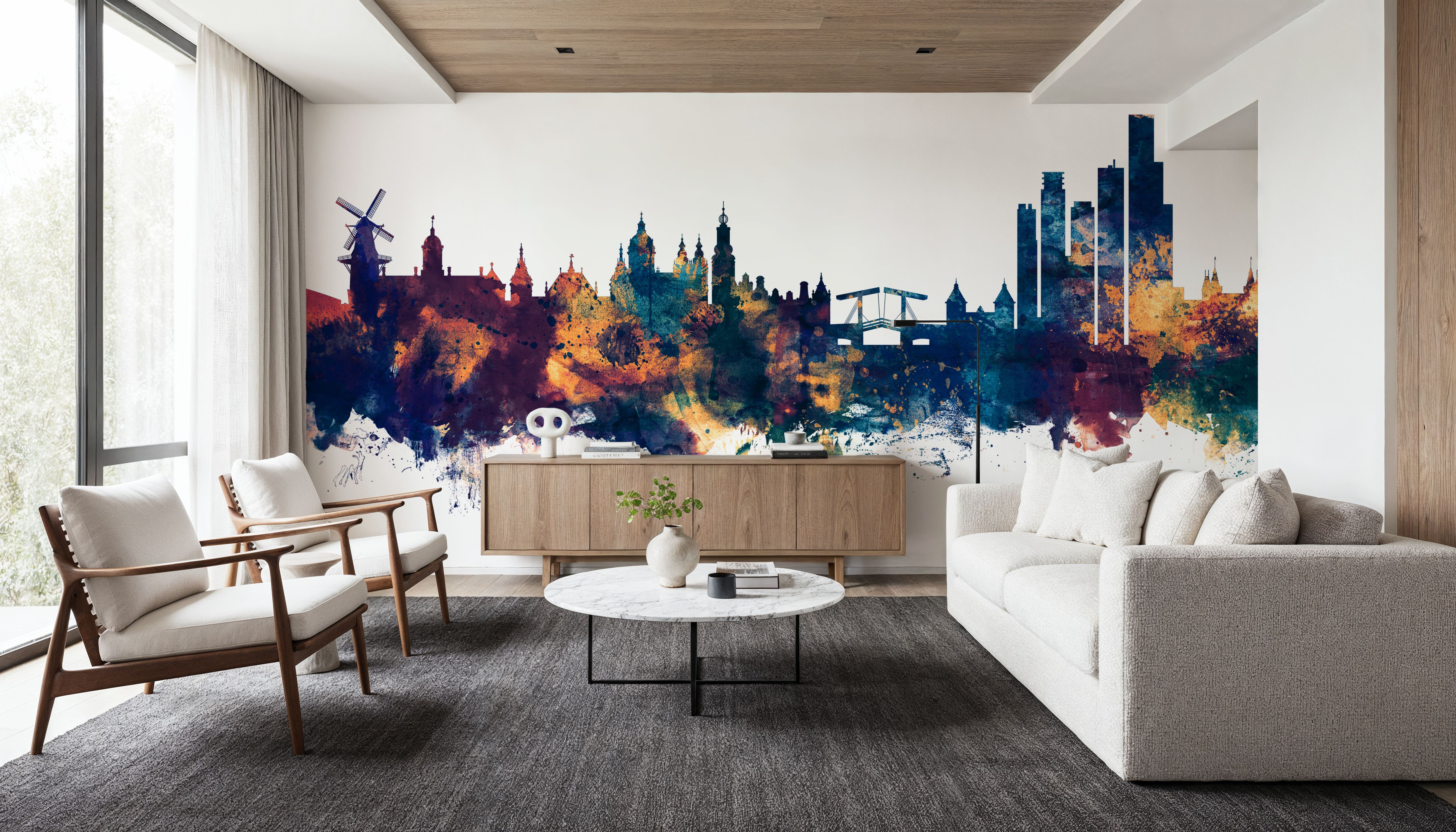 Amsterdam Skyline Blue & Bronze