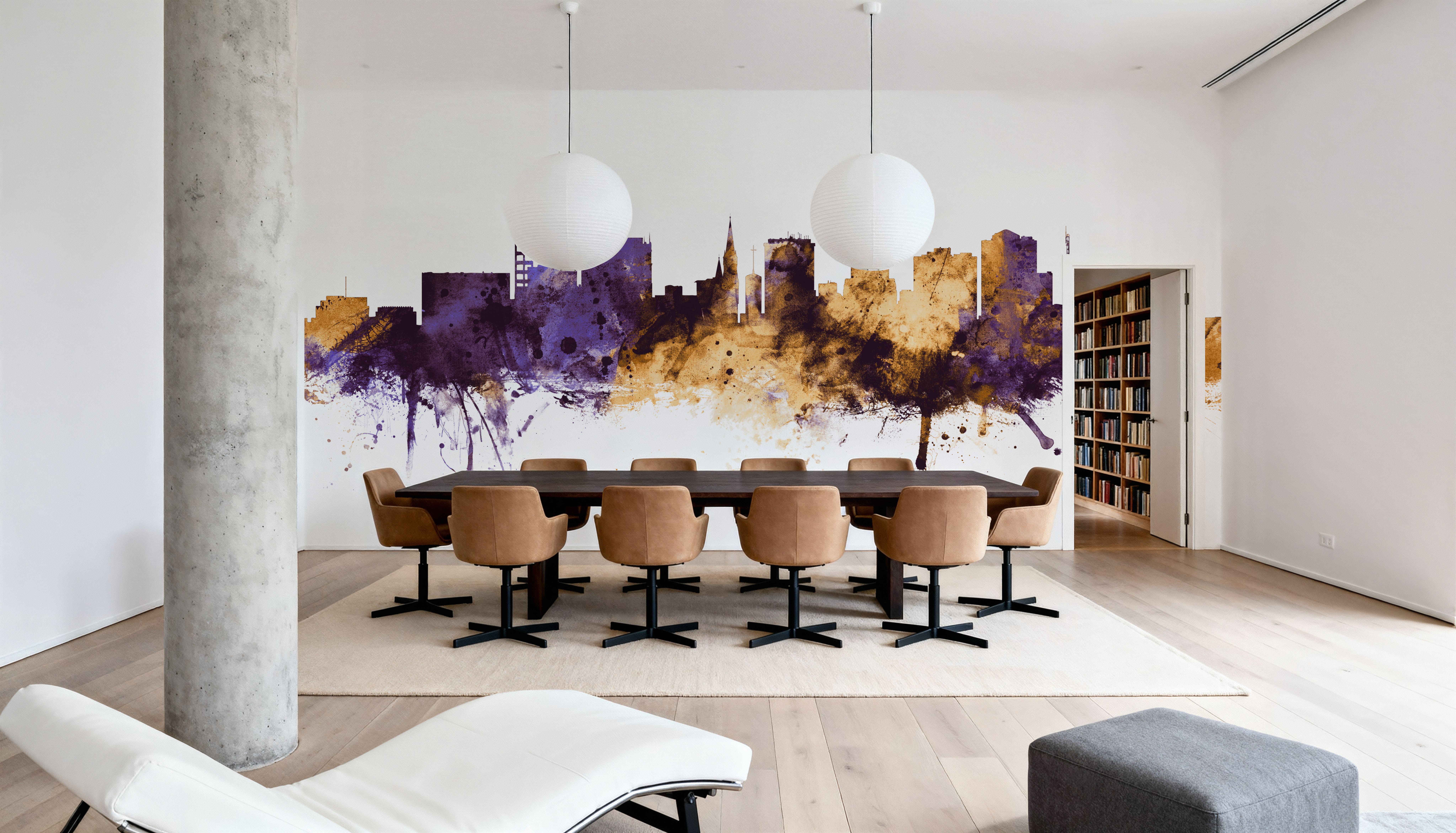 Lincoln Nebraska Skyline Purple & Gold