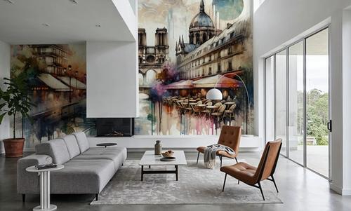 Watercolor Abstract Paris