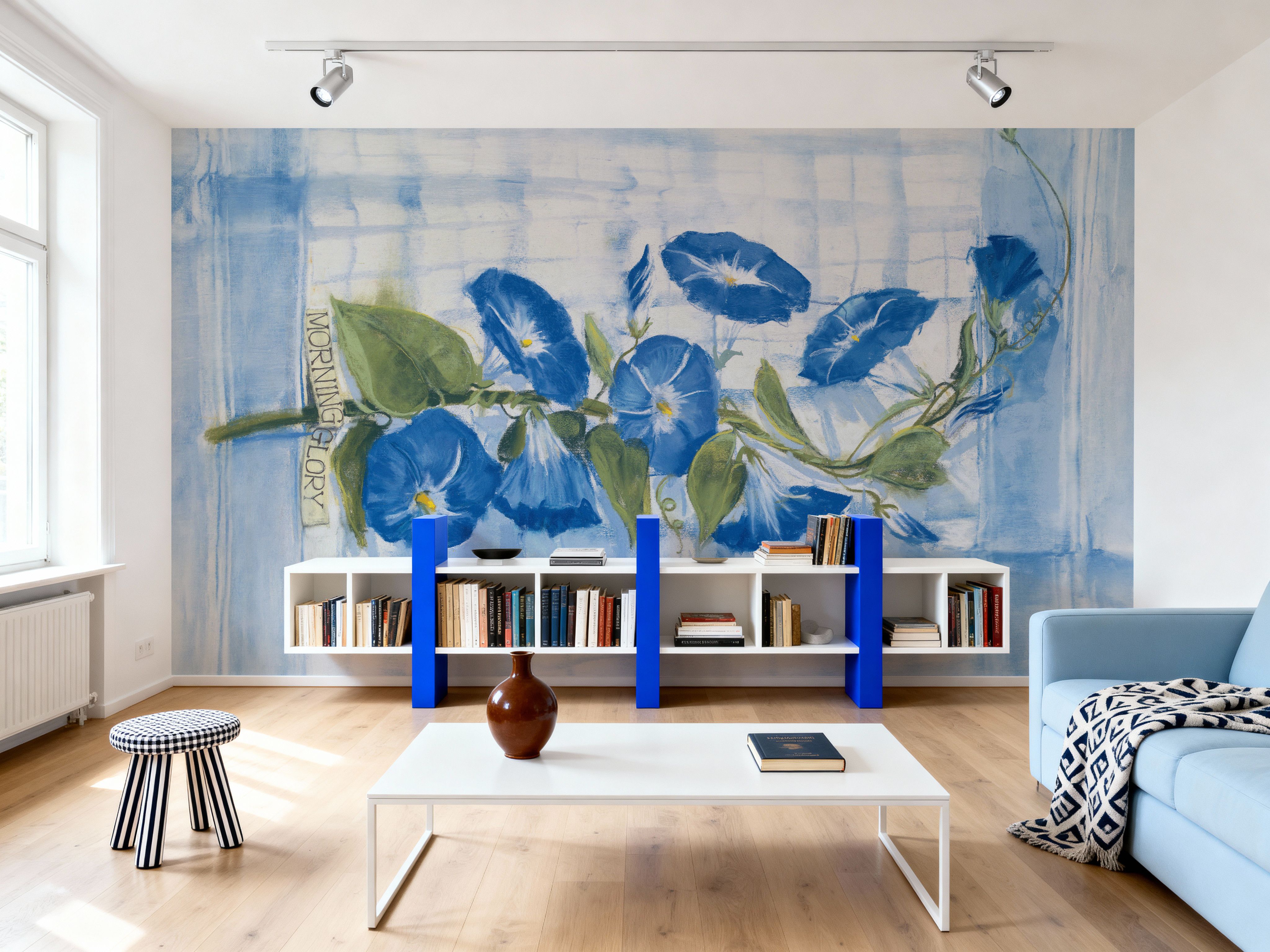 Morning Glory on linen