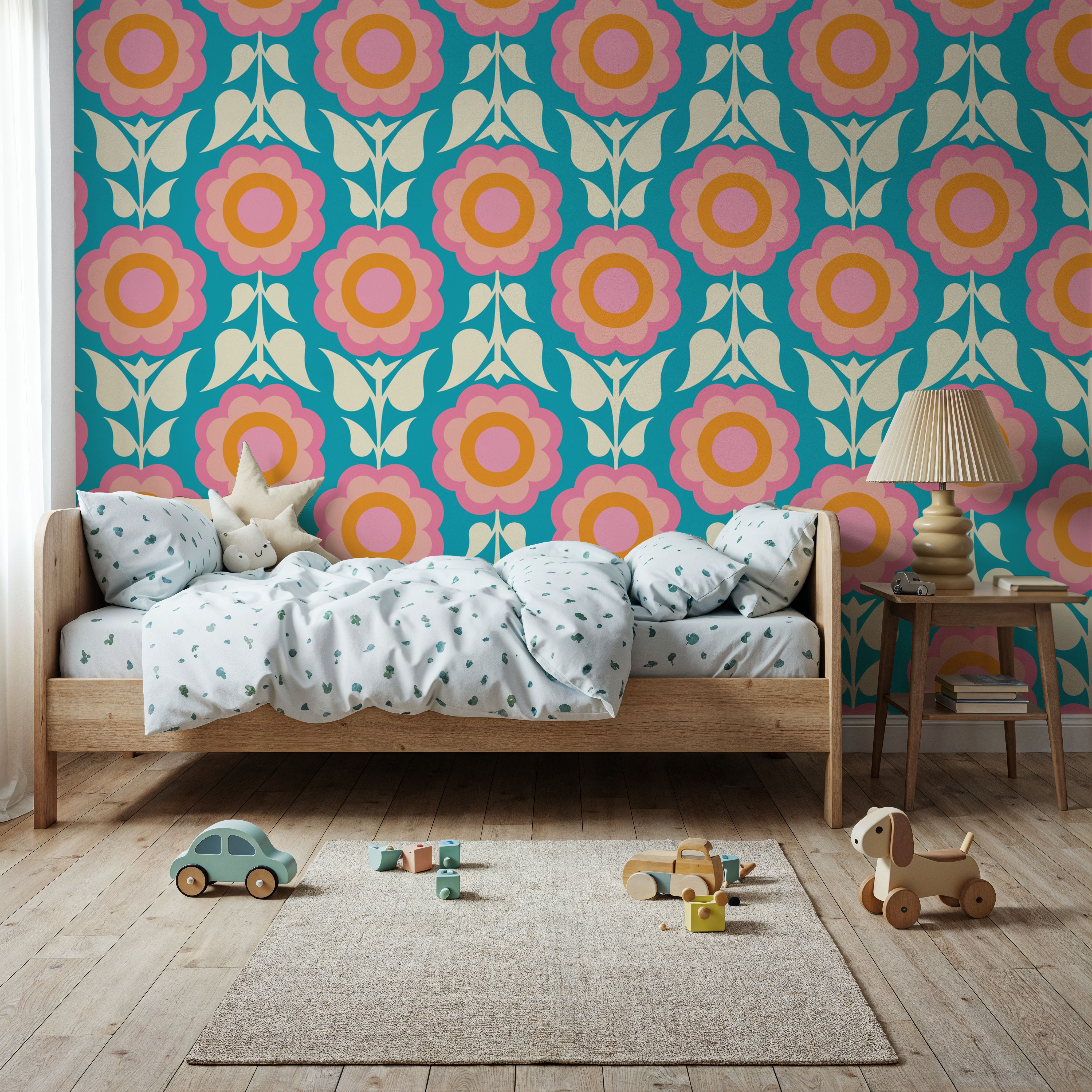 Retro Bold Blooms, Pastel