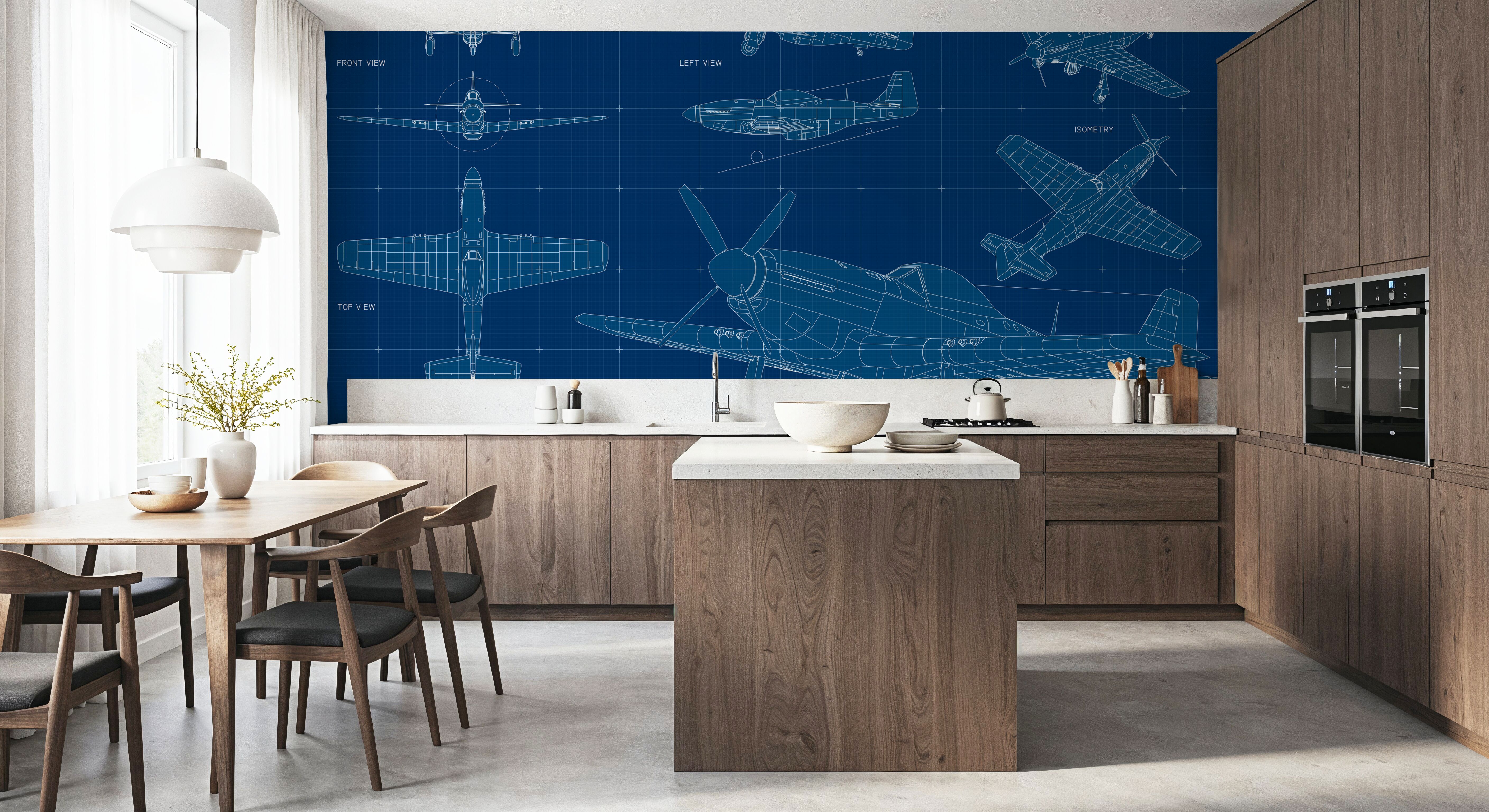 Old Plane Blueprint, Papier peint