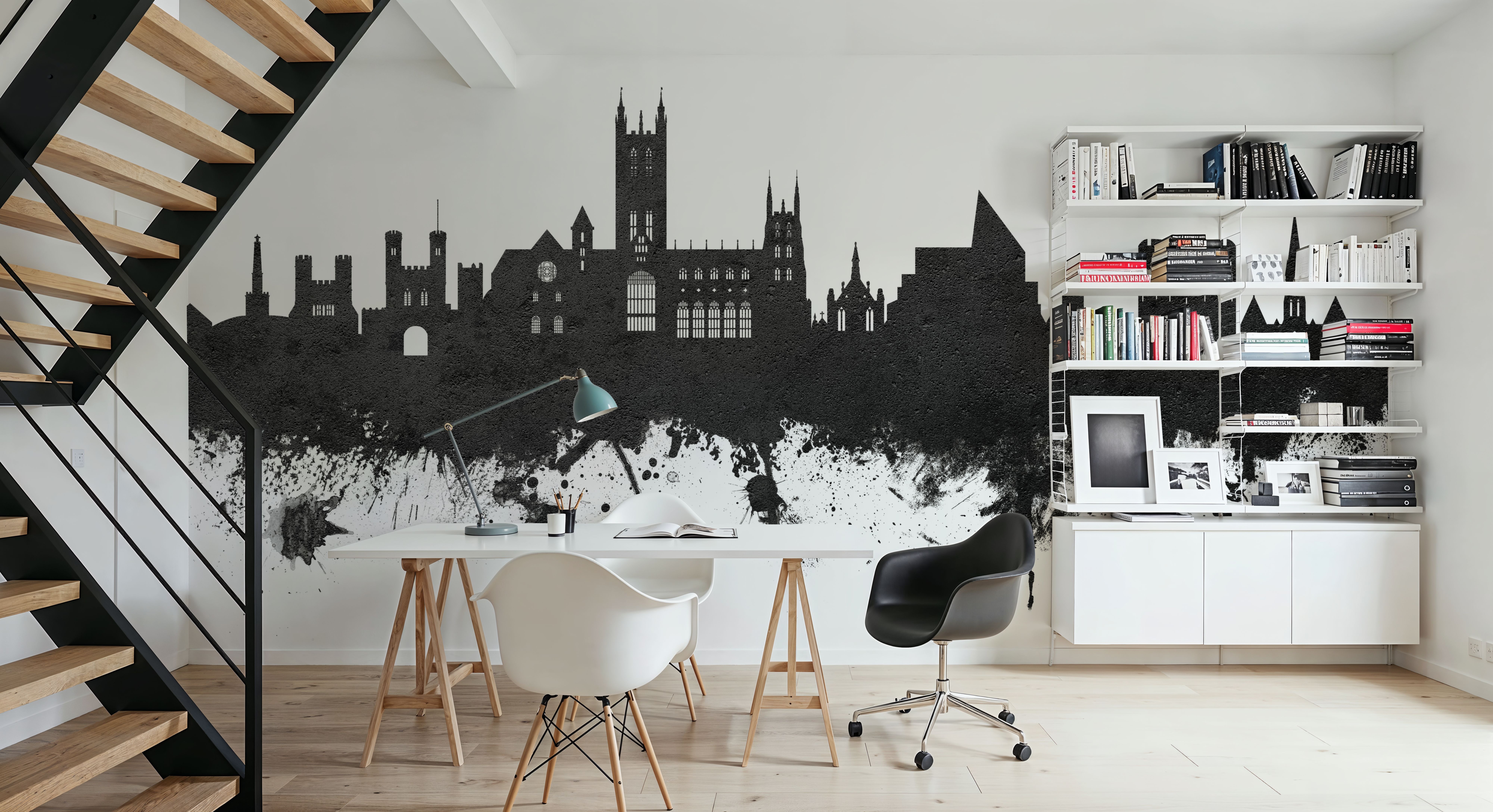 Canterbury England Skyline Black & White