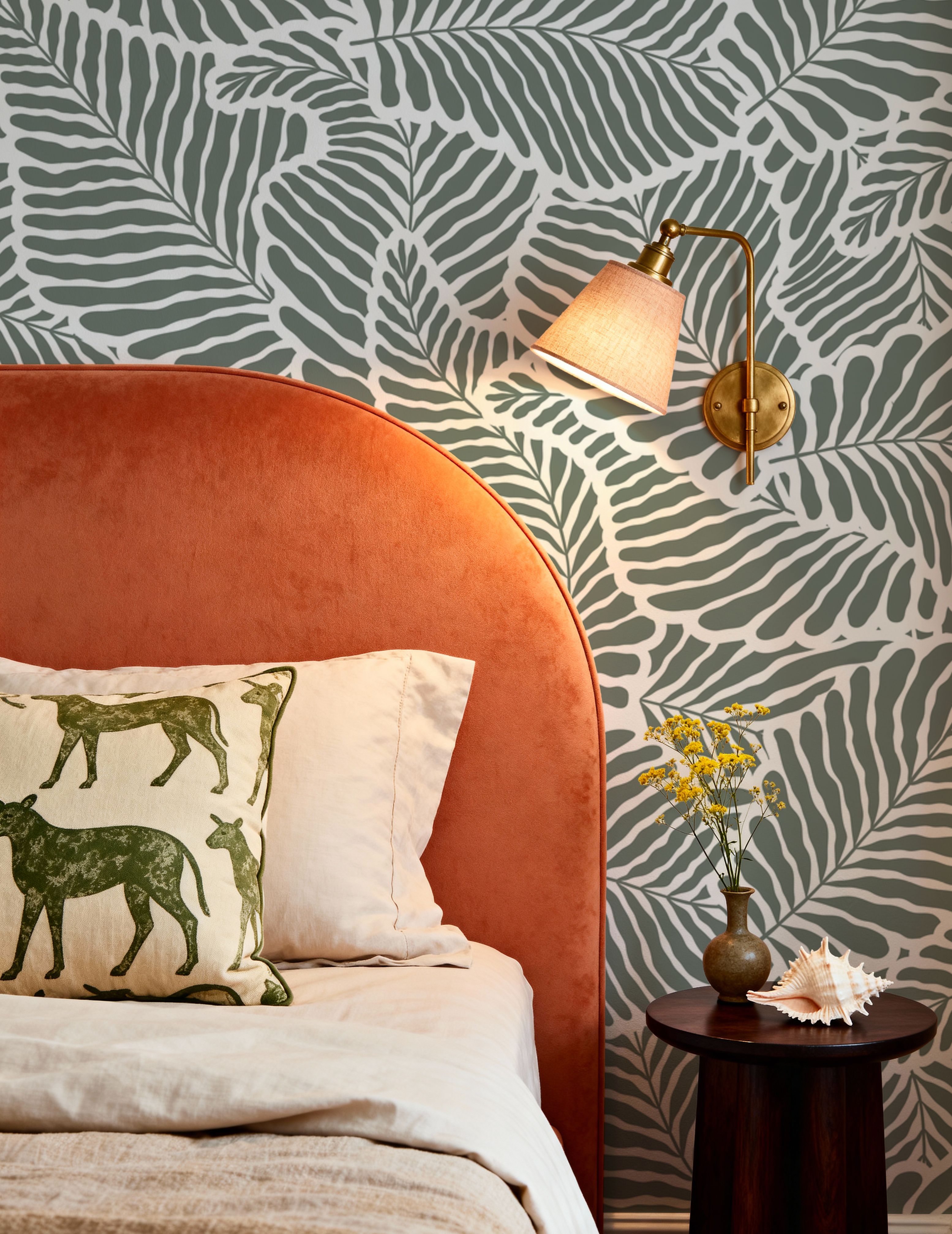 Fern Cut-Outs Pattern, Khaki