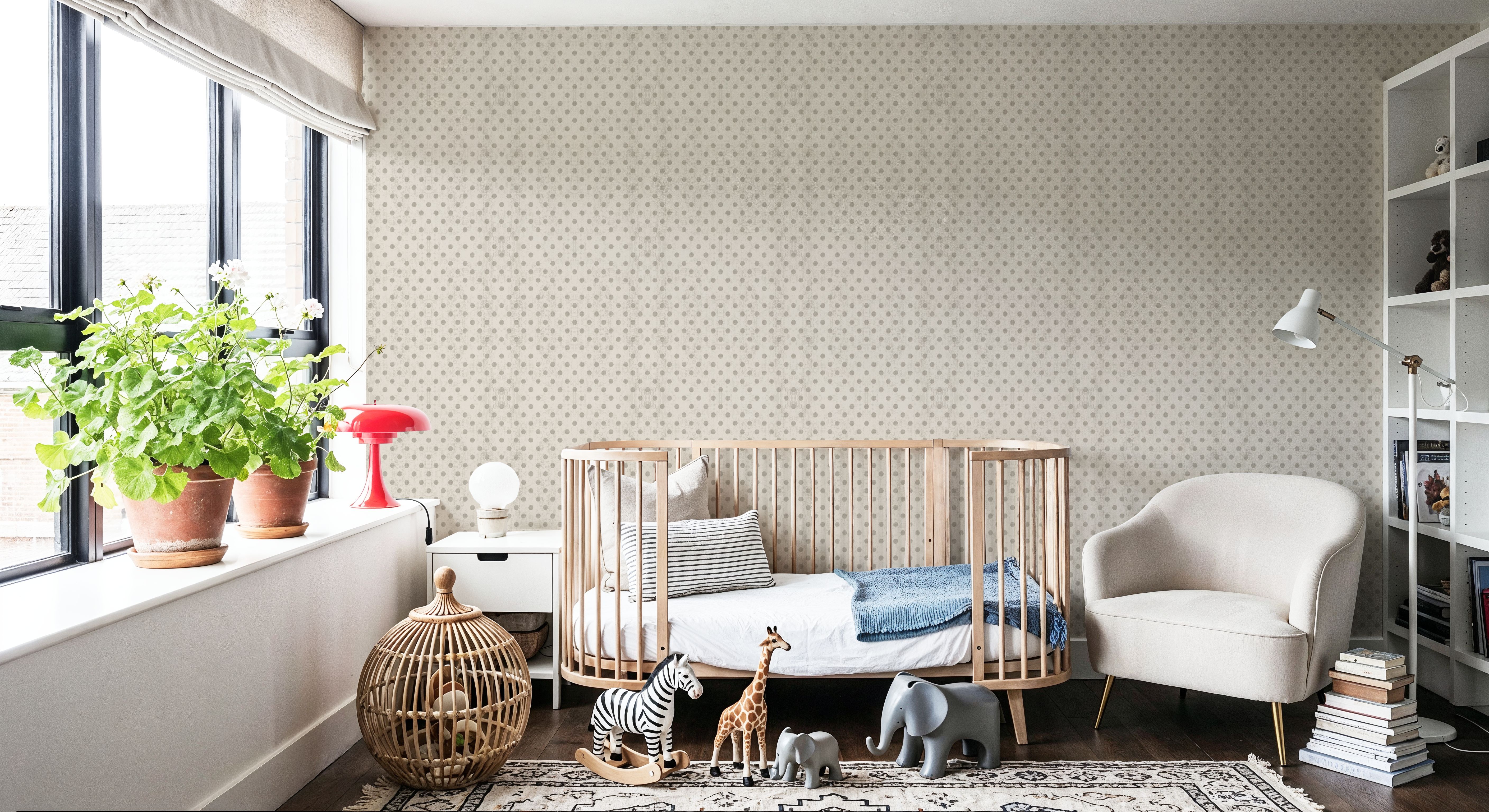 Country Dots White, Papel de parede