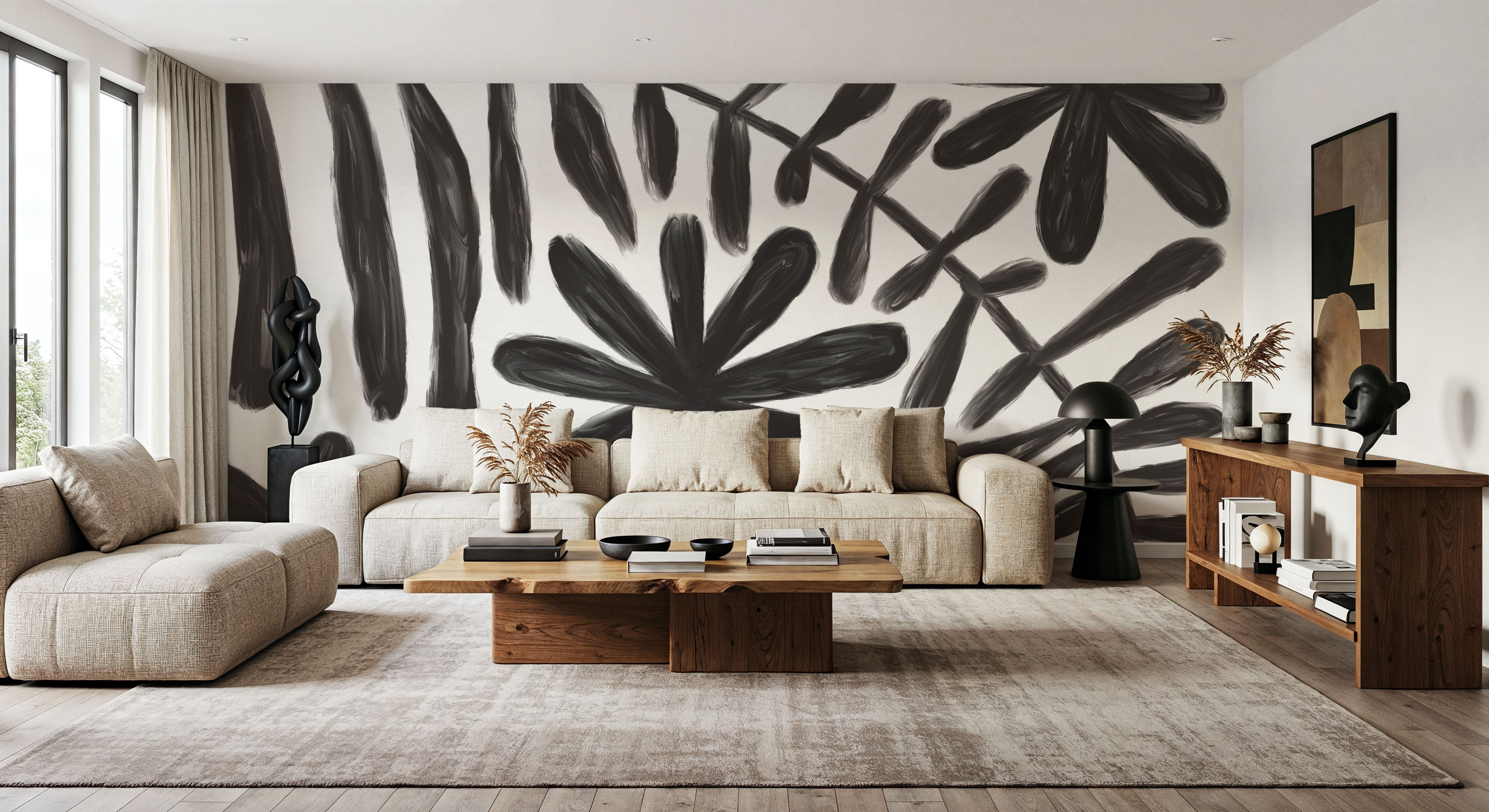 Fern and Flower Black