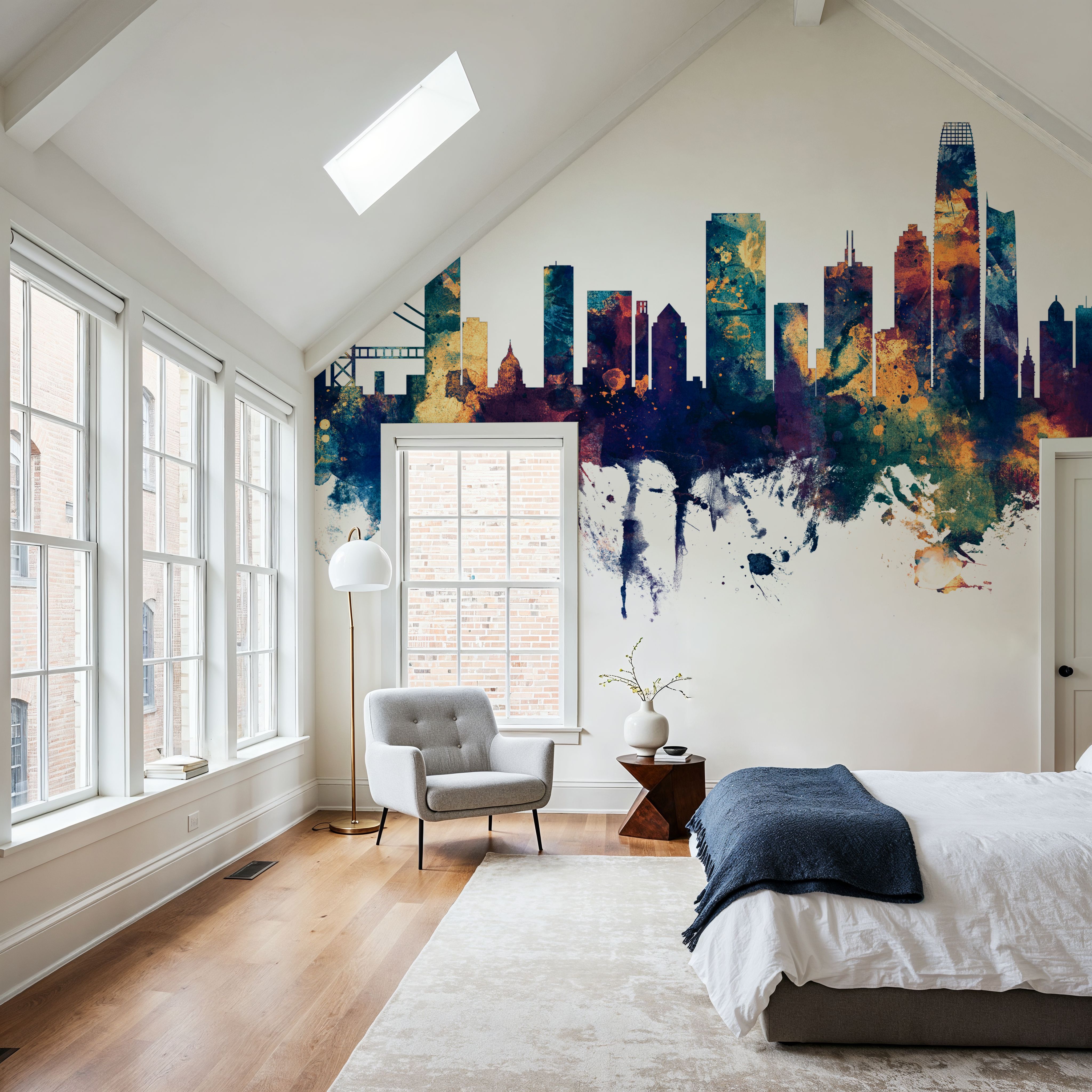 San Francisco Skyline Blue & Bronze