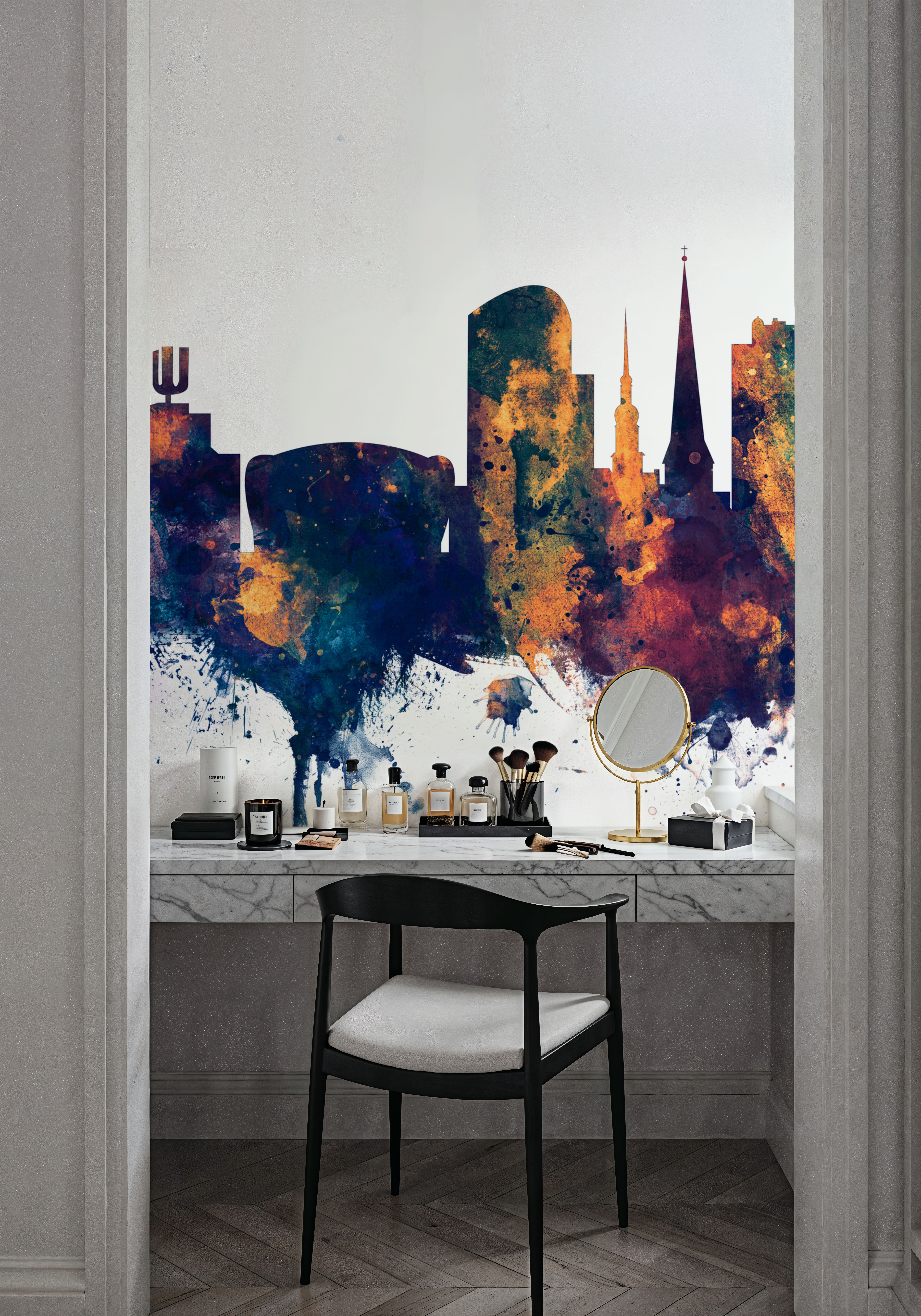 Dortmund Germany Skyline Blue & Bronze