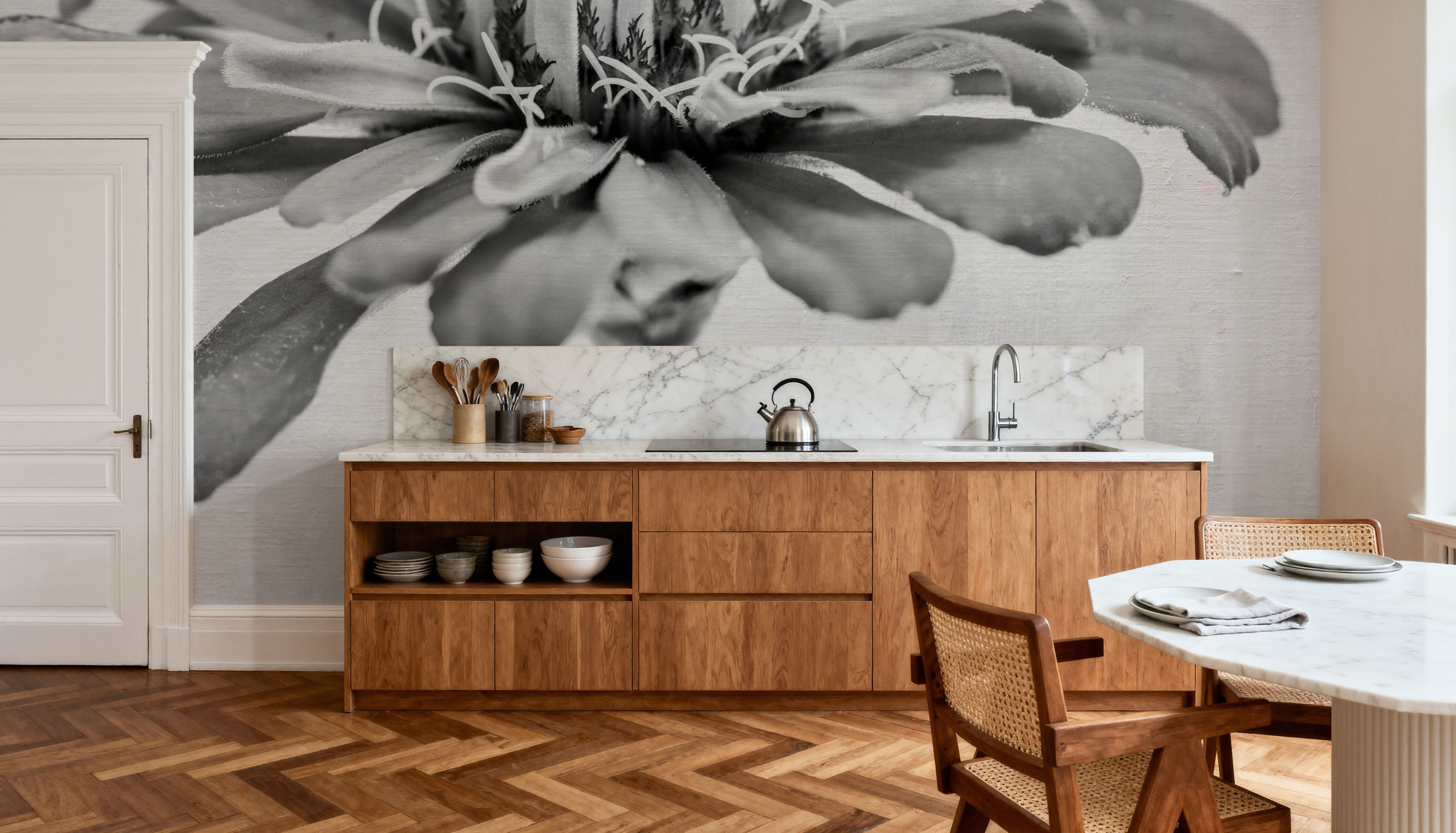 Wonderful Wildflowers IX Neutral, Wallpaper