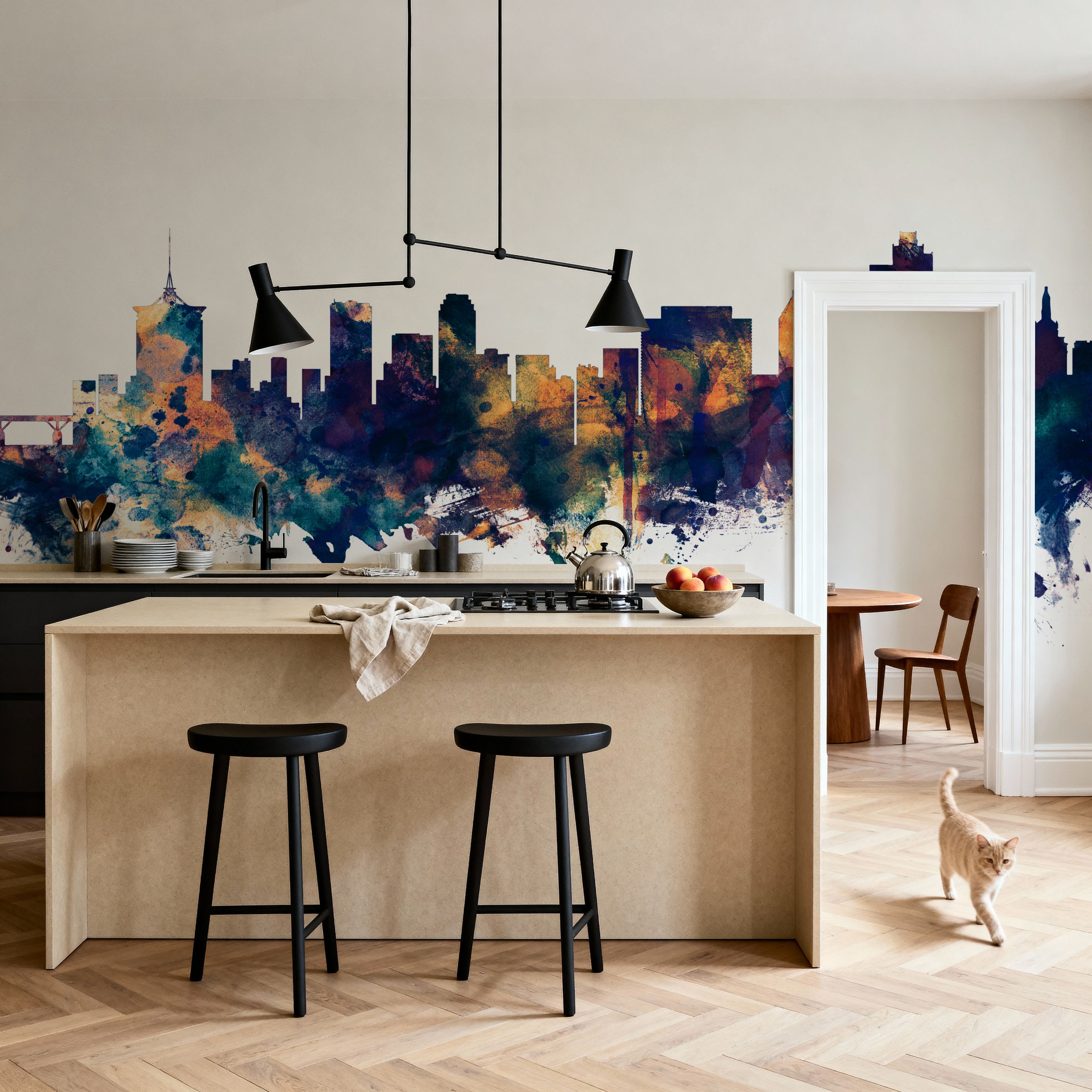 Tulsa Oklahoma Skyline Blue & Bronze