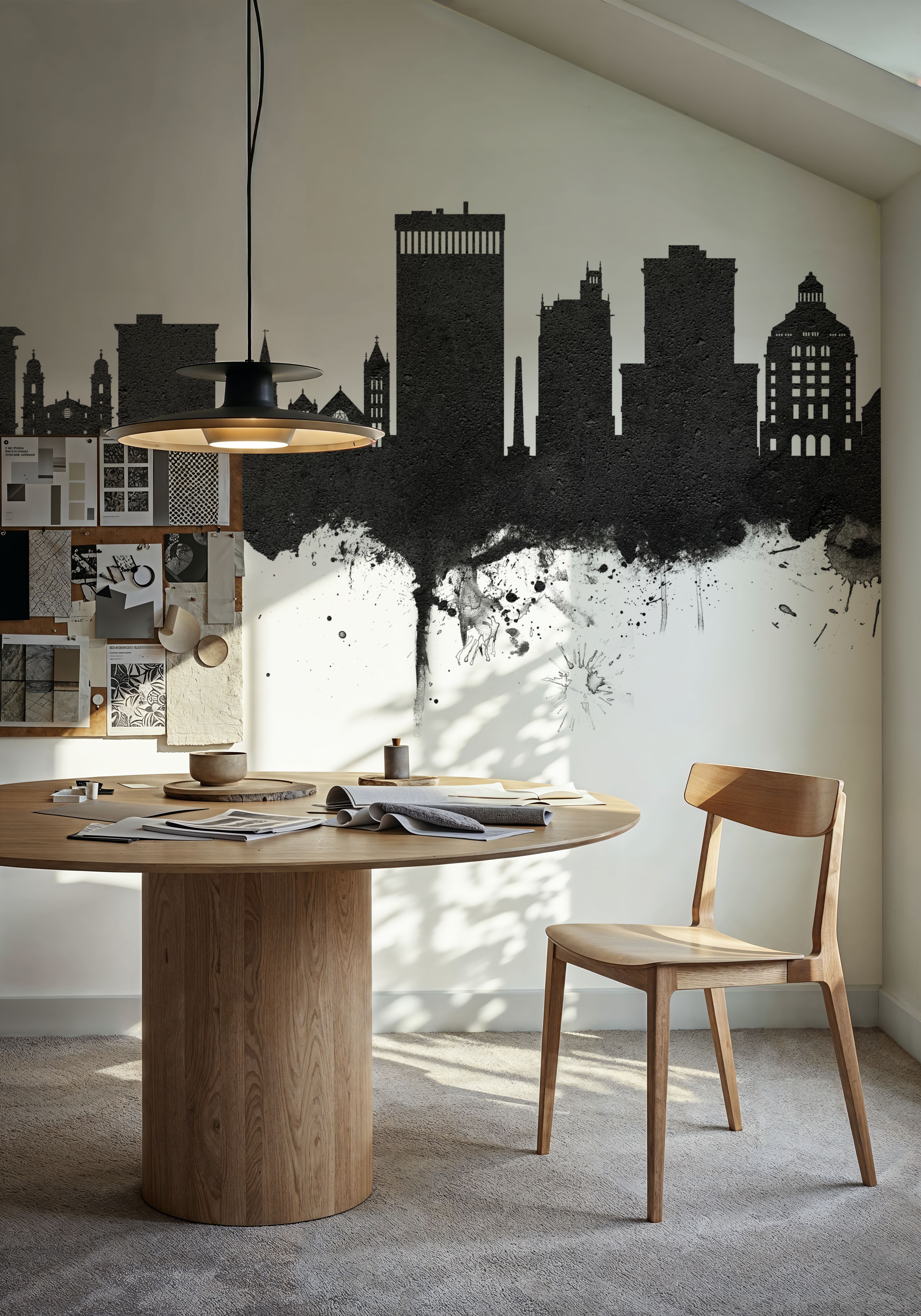 Asheville North Carolina Skyline Black & White