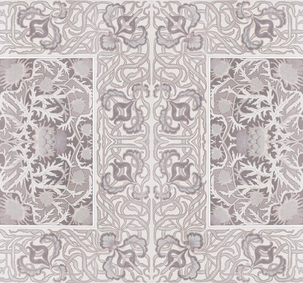 Iris & Thistle Ornament, Mauve