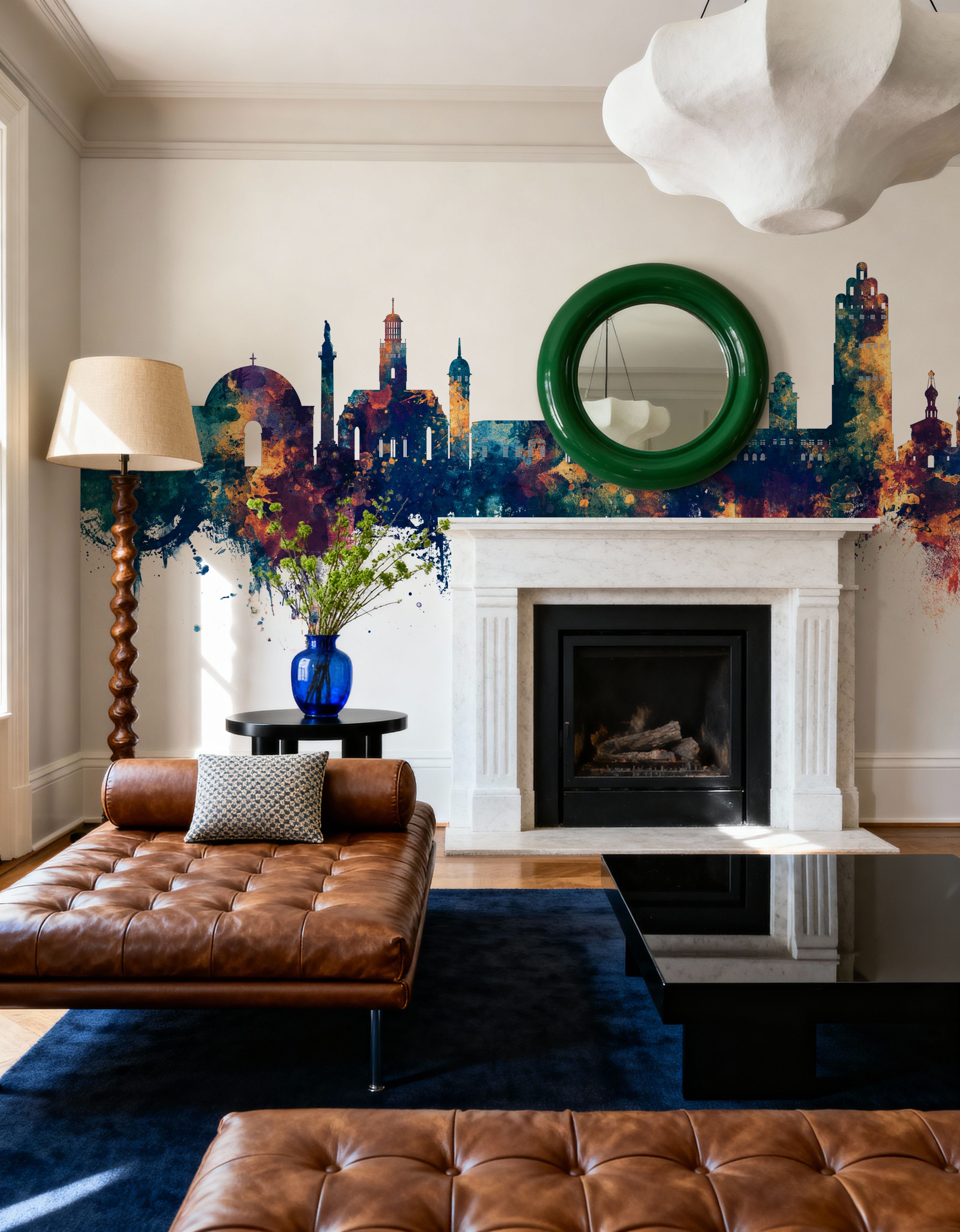 Darmstadt Skyline Blue & Bronze