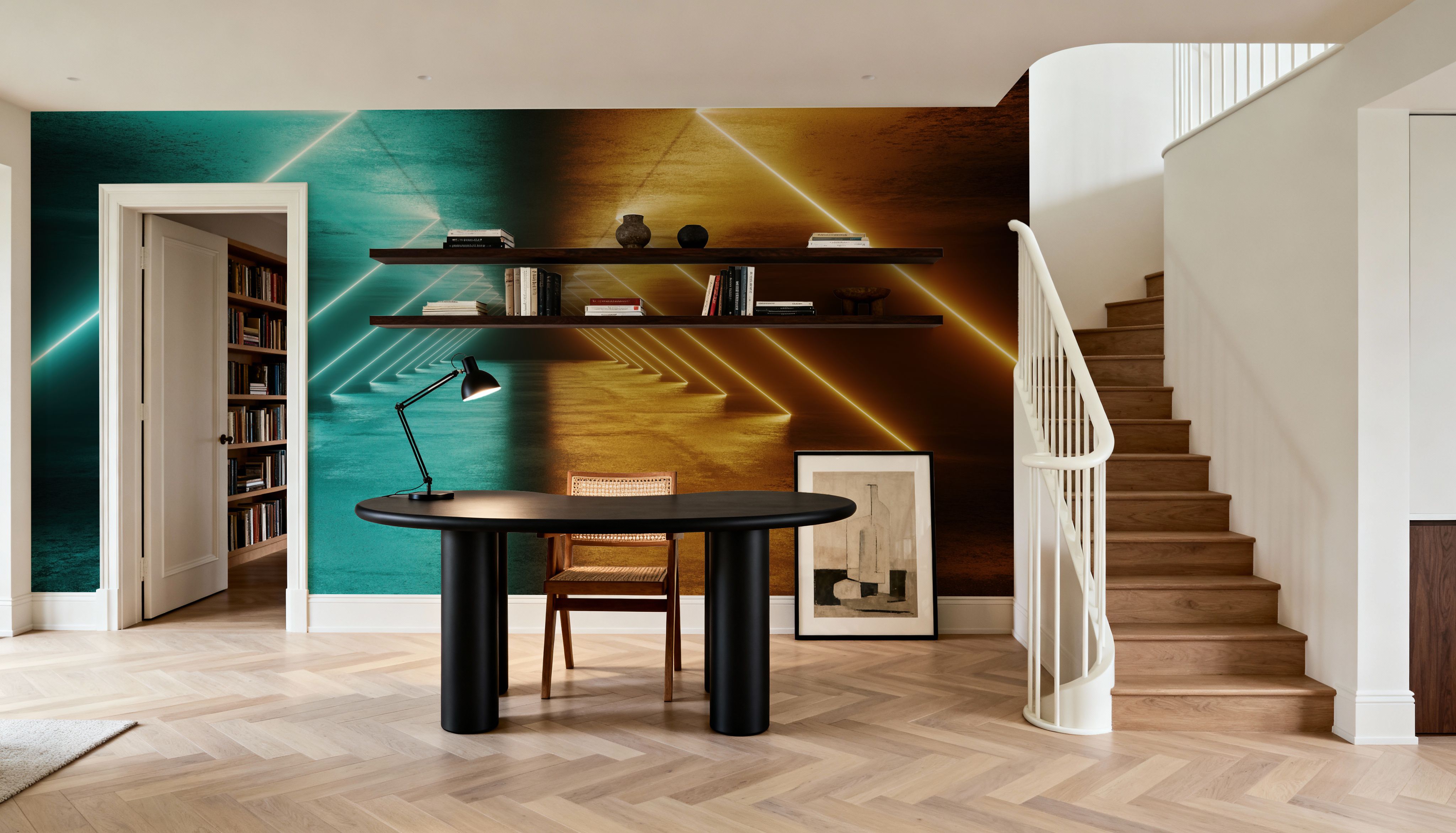 Neon Tunnel Gold, Papel pintado