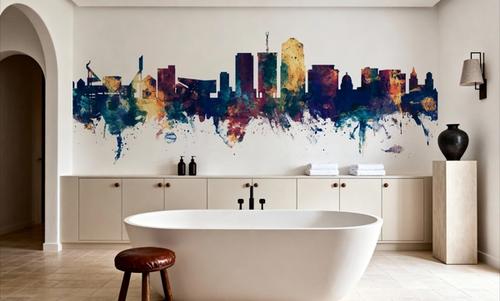 Tucson Arizona Skyline Blue & Bronze