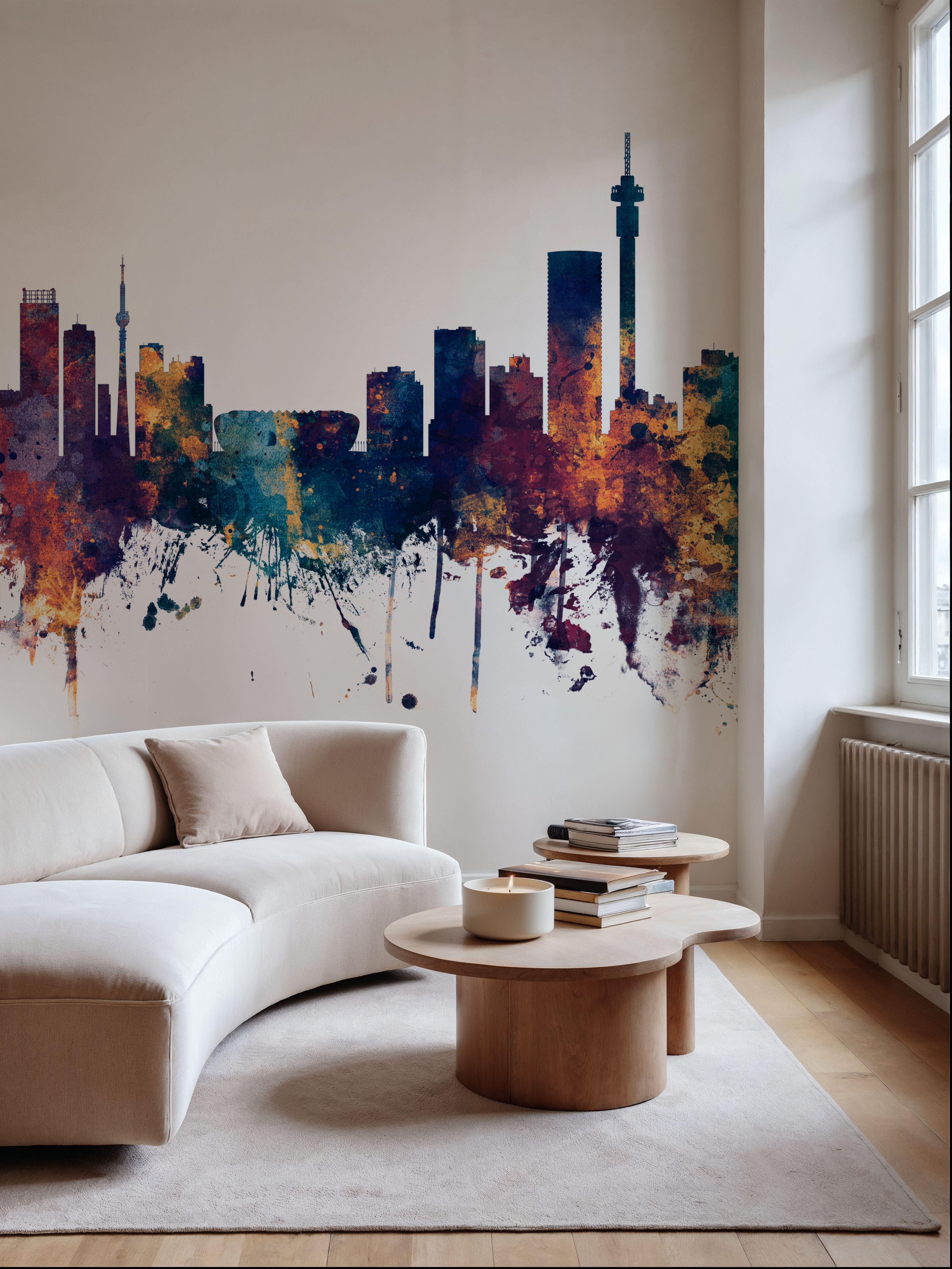 Johannesburg South Africa Skyline Blue & Bronze