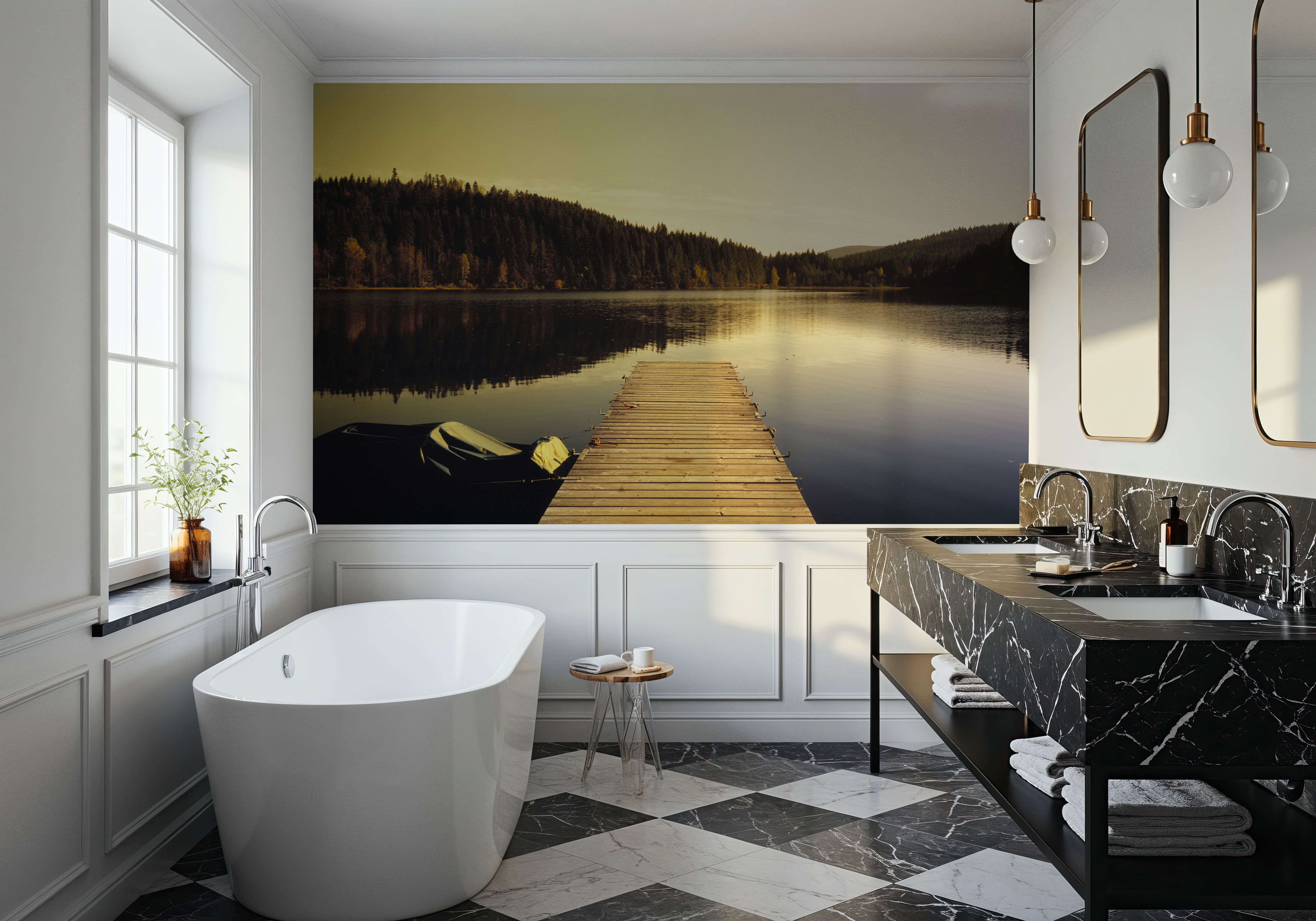 Autumn Harbor Reflection