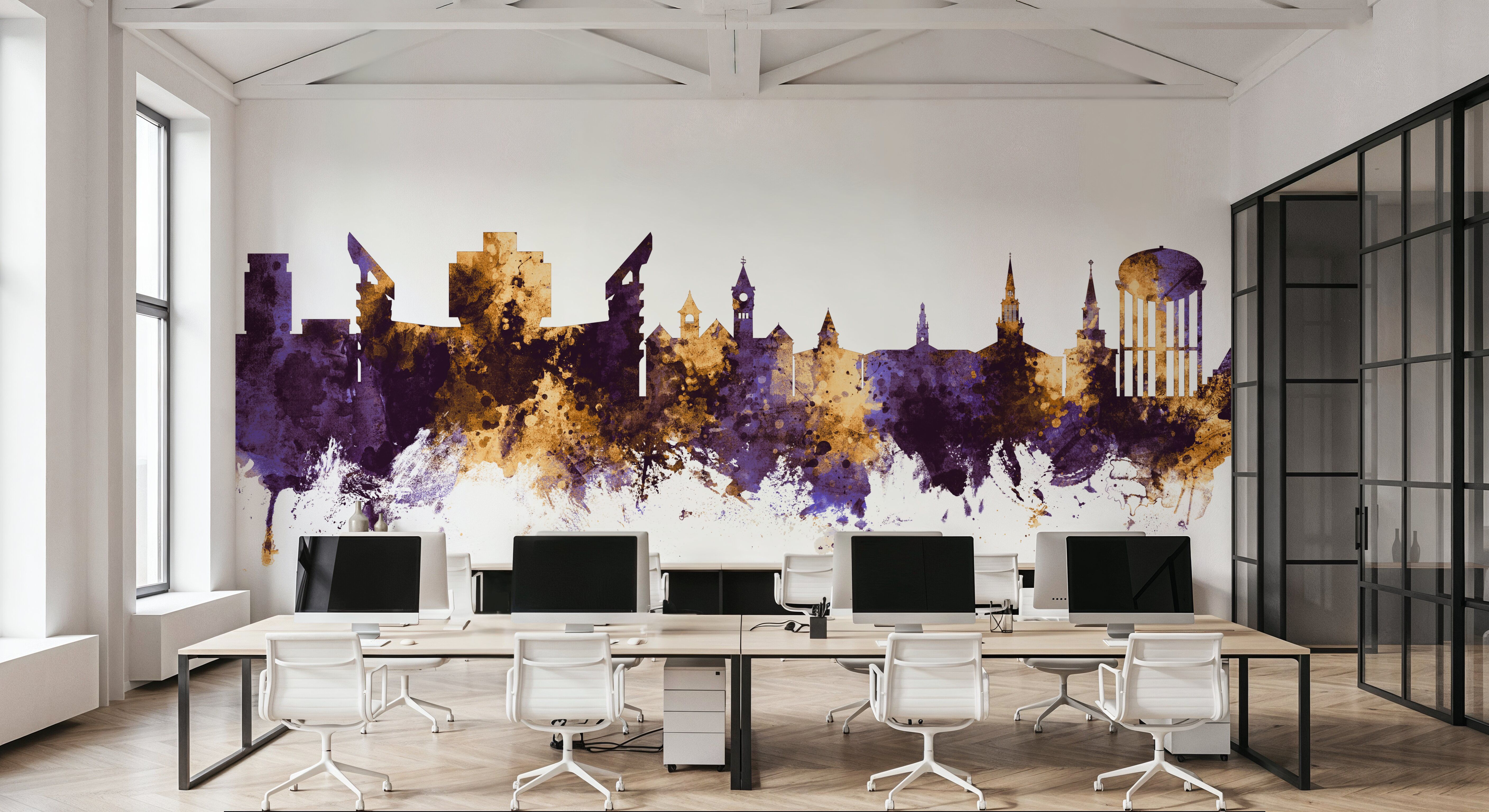 Auburn Alabama Skyline Purple & Gold