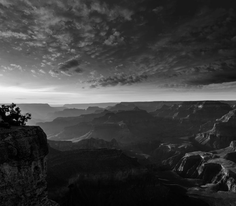 Grand Canyon Sunset BW