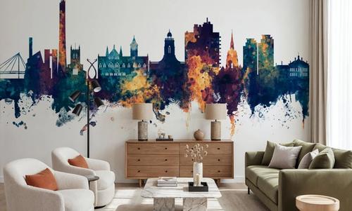 Northampton England Skyline Blue & Bronze