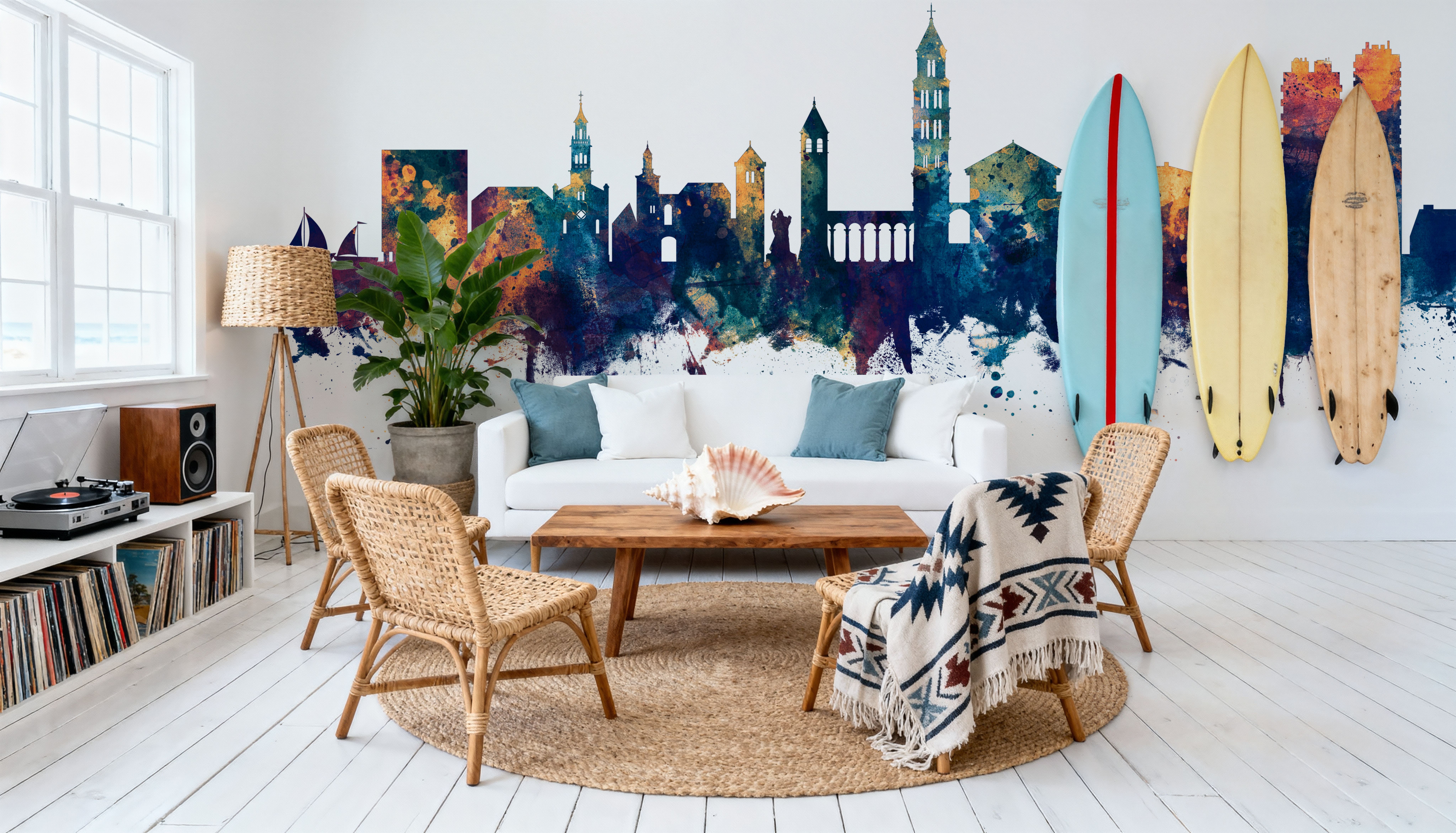 Split Croatia Skyline Blue & Bronze