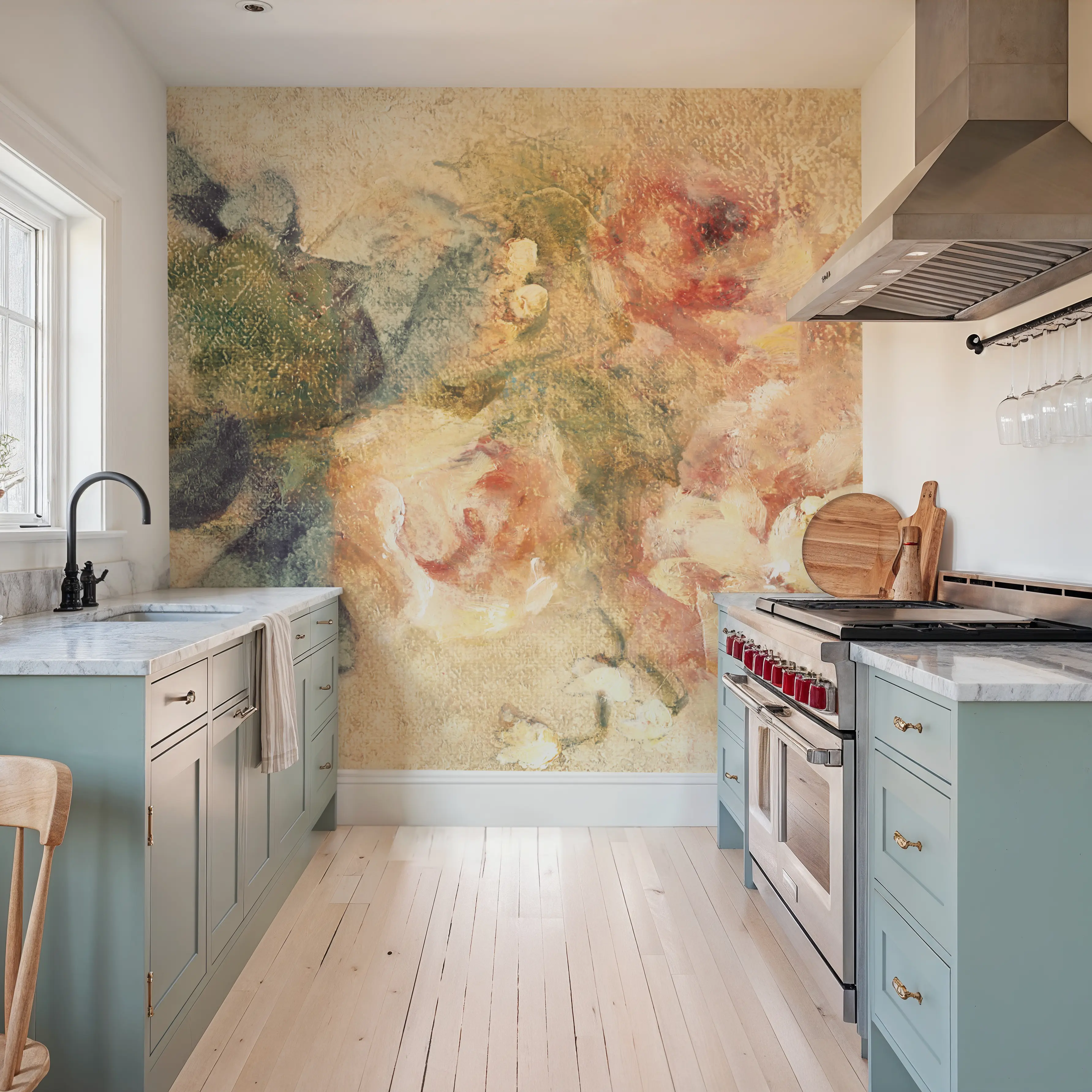 Fotobehang - Peony with Ribbon - Bloemen Natuur Mural - Geel - Kantoorruimtes - Wallism België - Zelfklevend of Vliesbehang