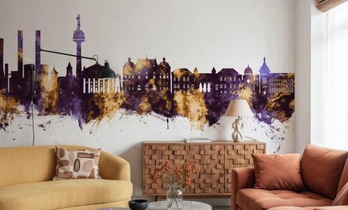 Galaţi Romania Skyline Purple & Gold