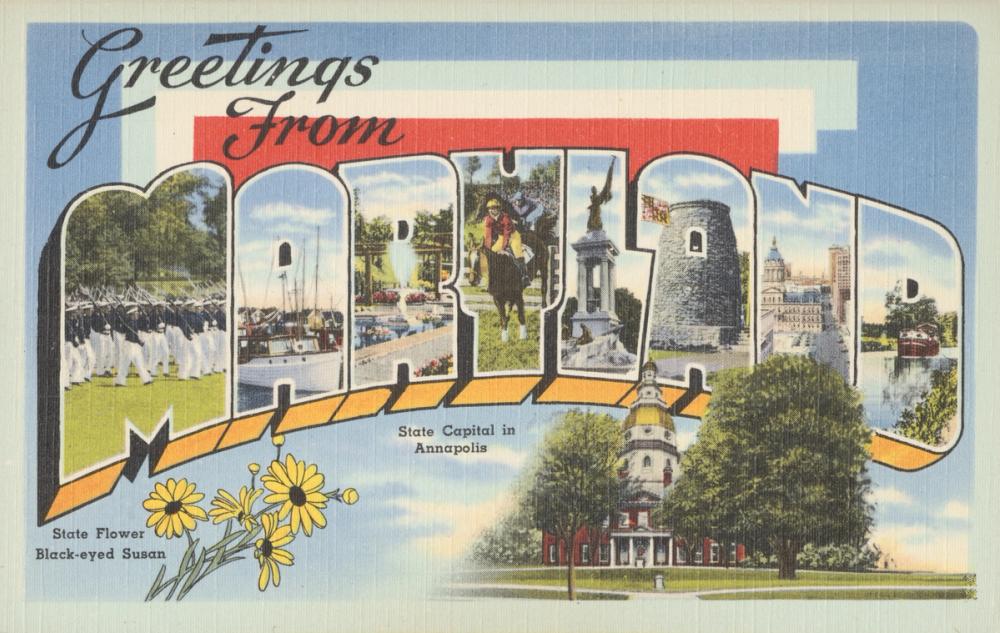 Greetings from Maryland - Screenprint Postcard