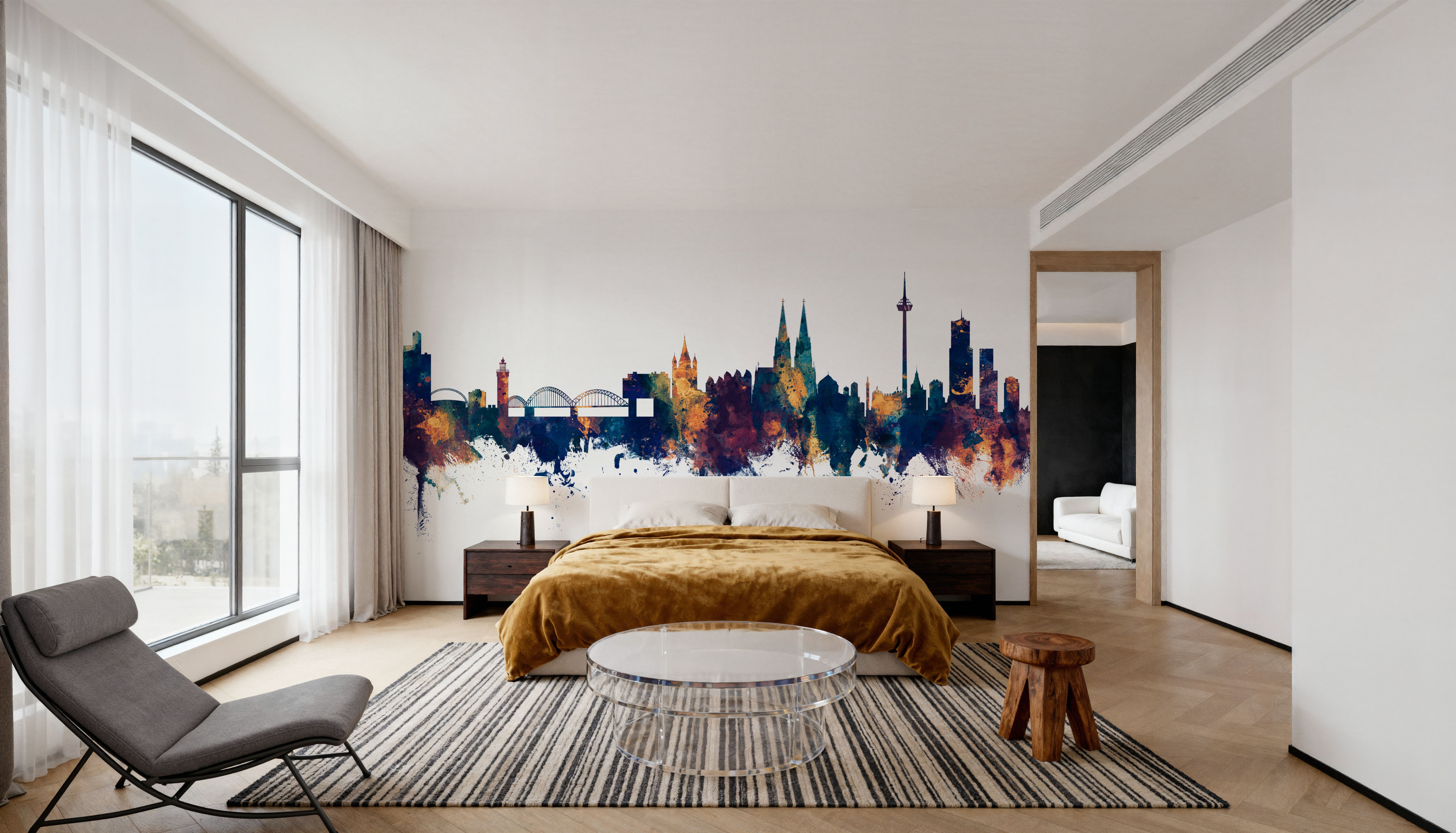 Cologne Germany Skyline Blue & Bronze