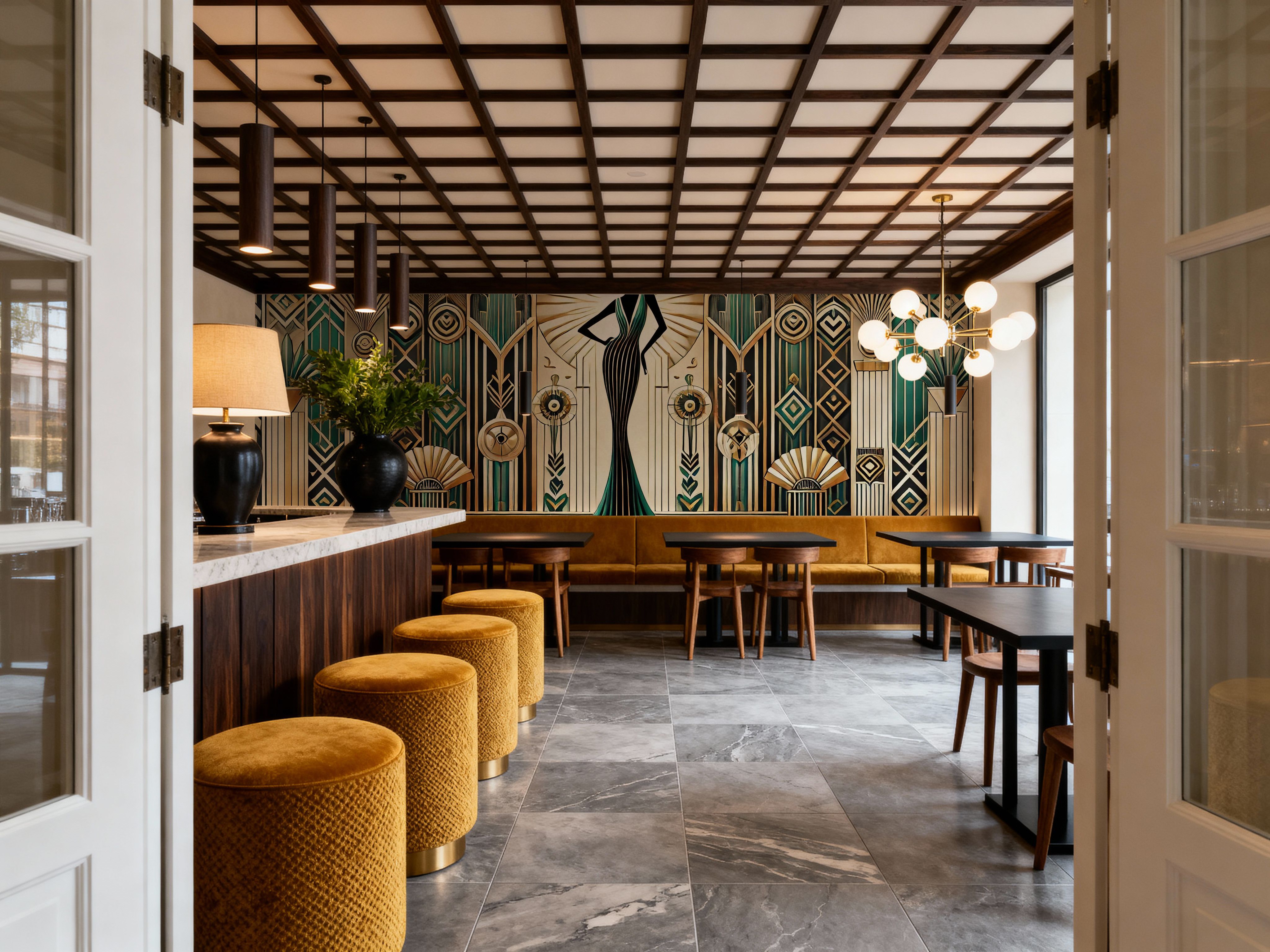 Vintage Elegance Scene in Art Deco