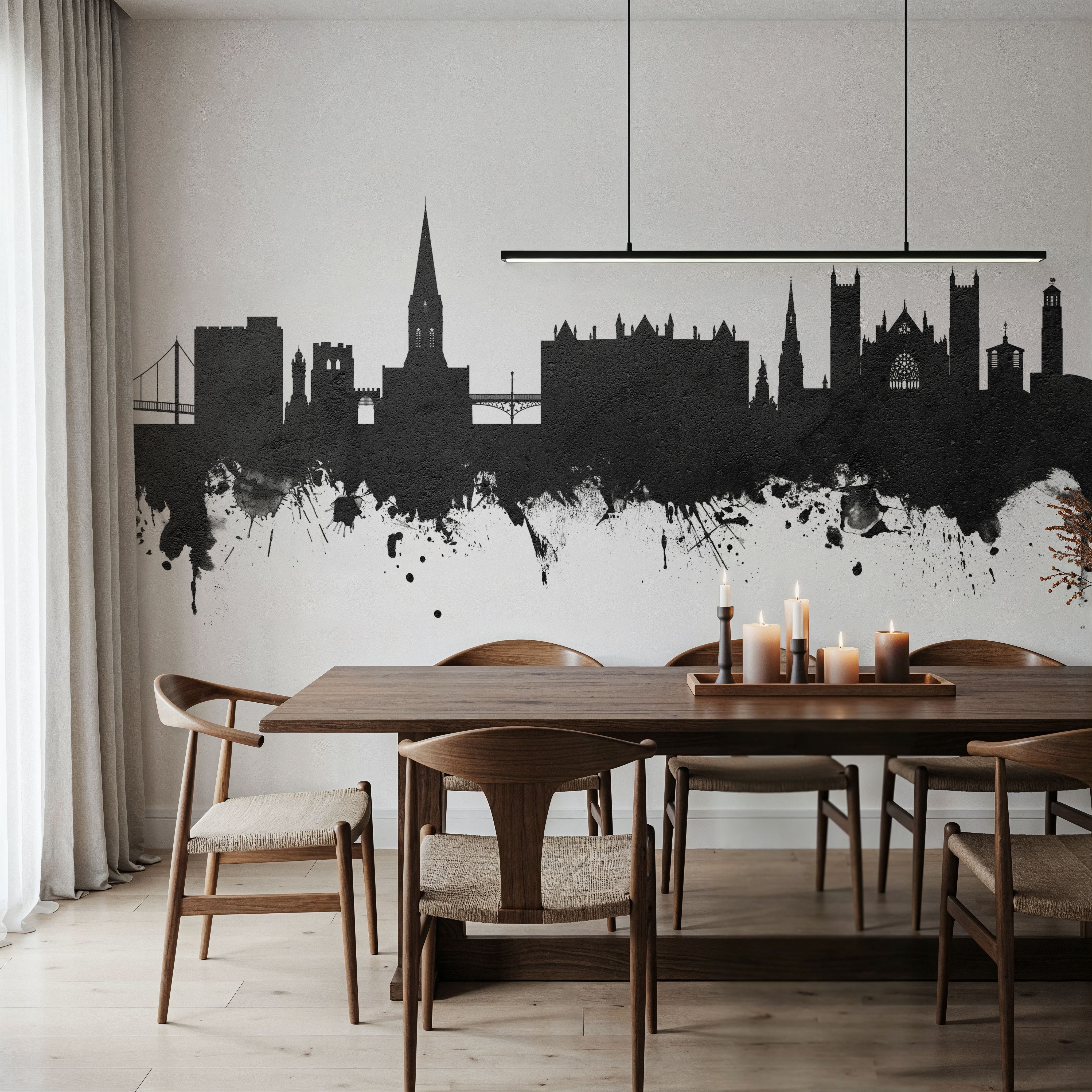 Exeter England Skyline Black & White