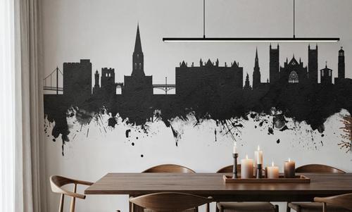 Exeter England Skyline Black & White