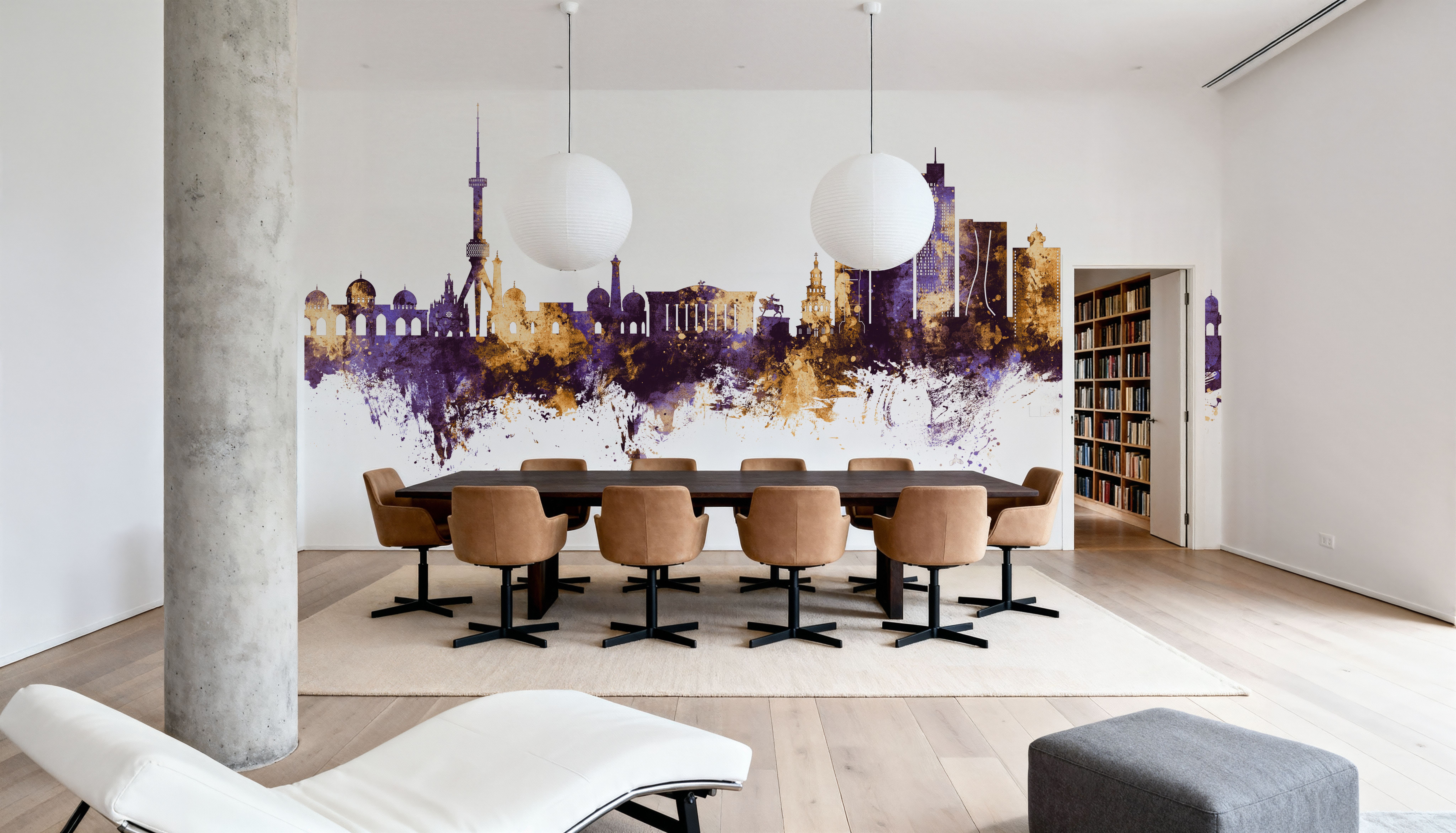 Tashkent Uzbekistan Skyline Purple & Gold