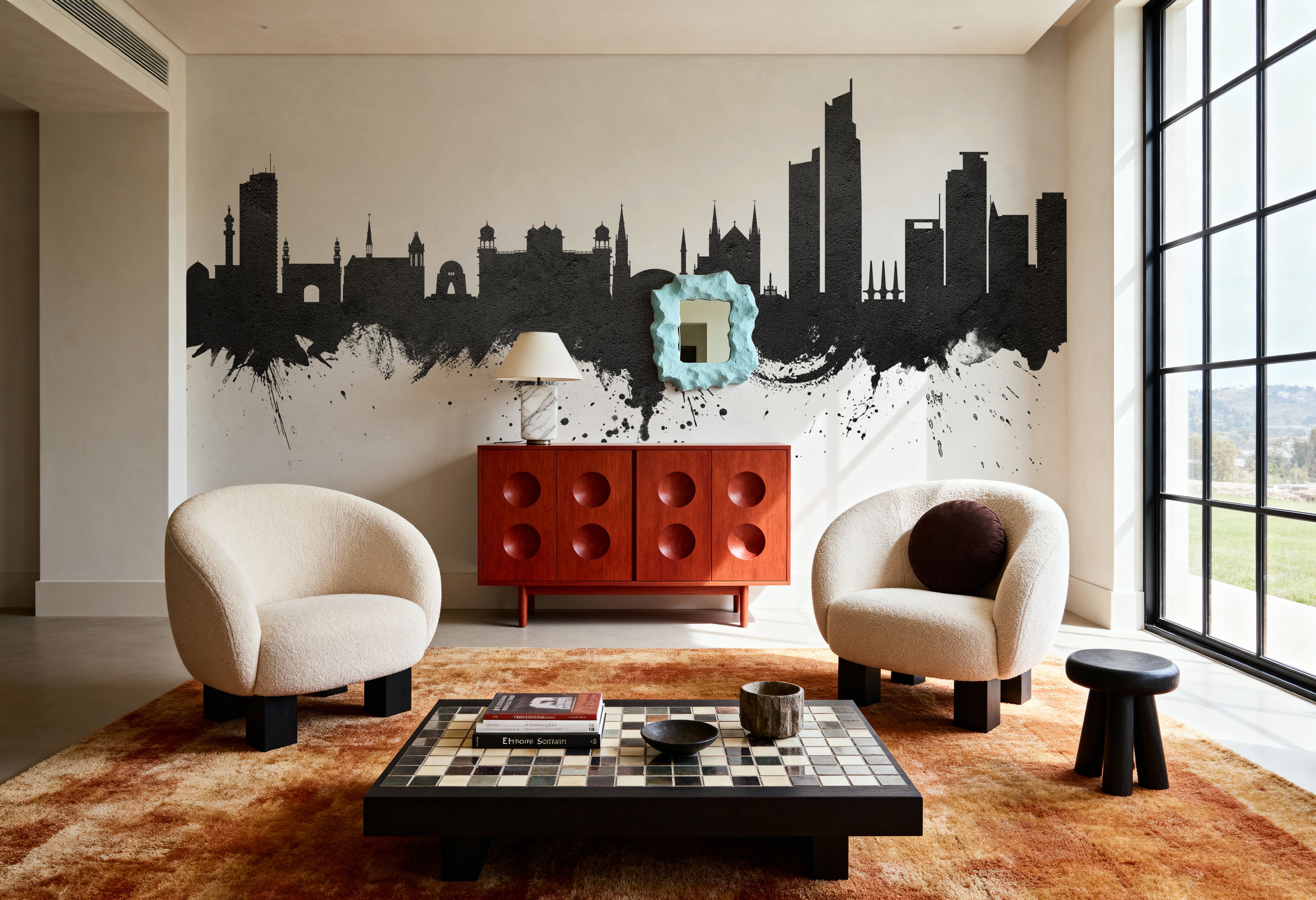 Karachi Pakistan Skyline Black & White