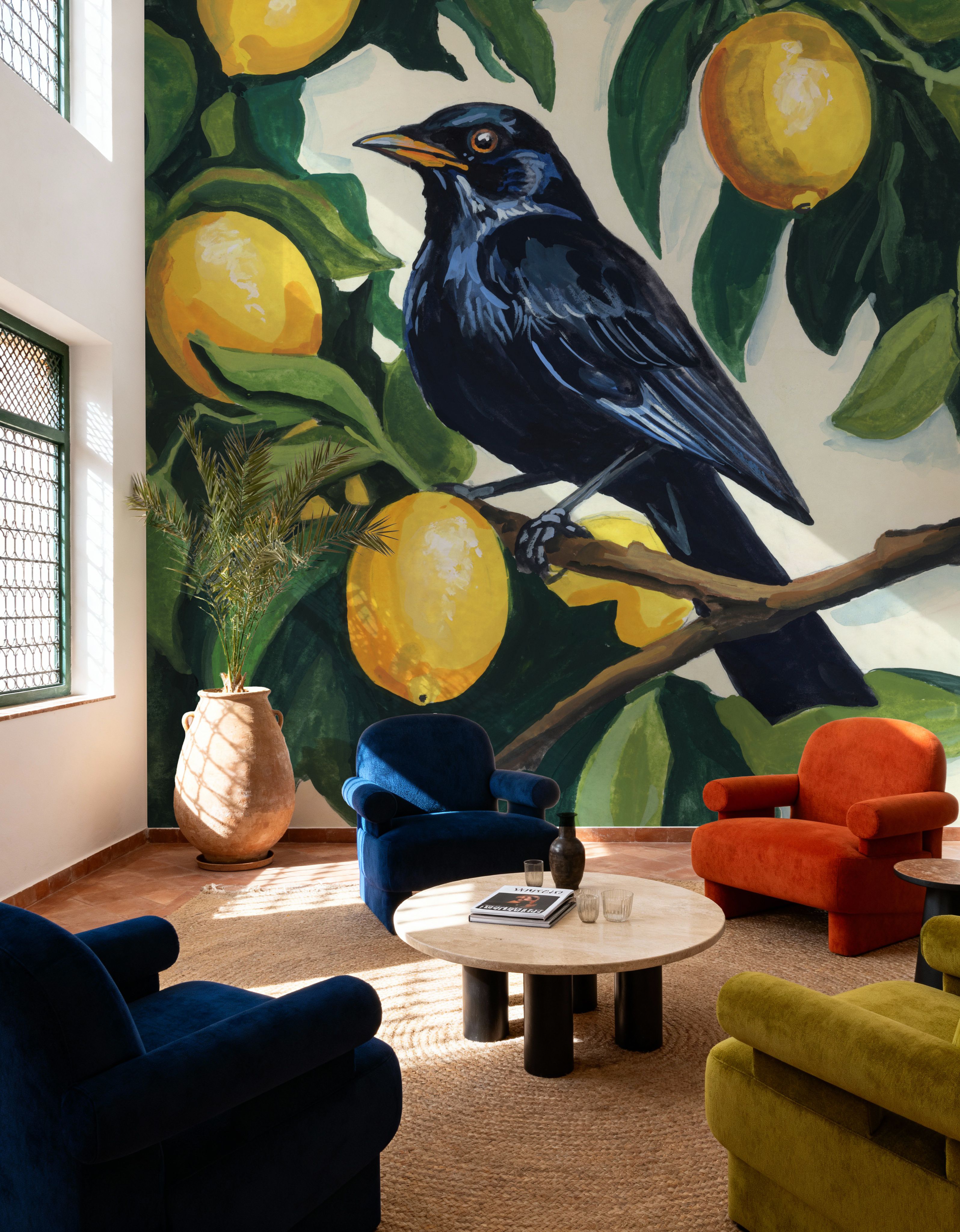 Bird with Lemon Branch