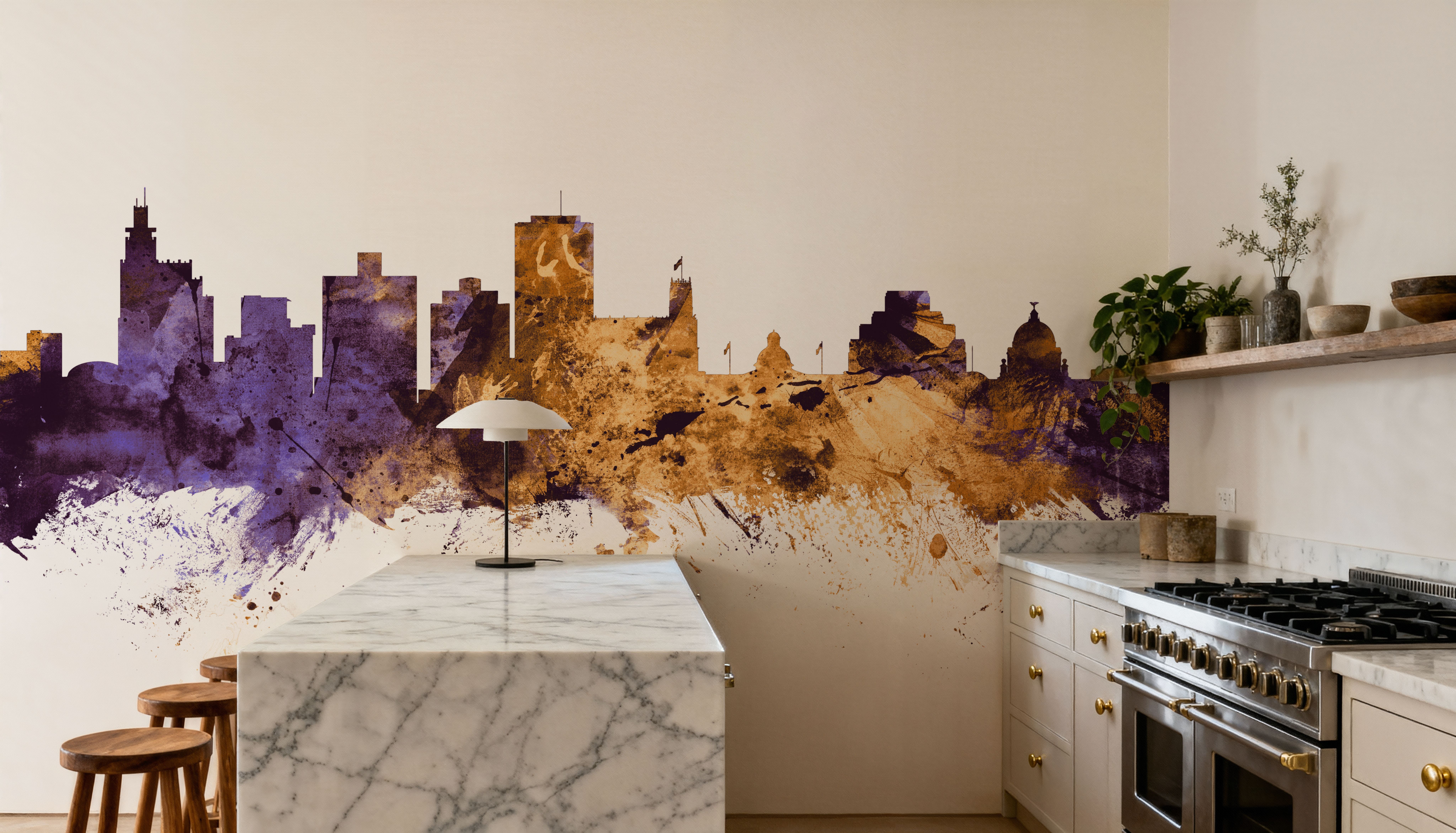 Jackson Mississippi Skyline Purple & Gold