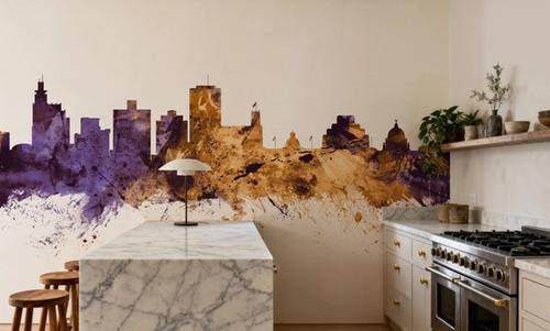 Jackson Mississippi Skyline Purple & Gold