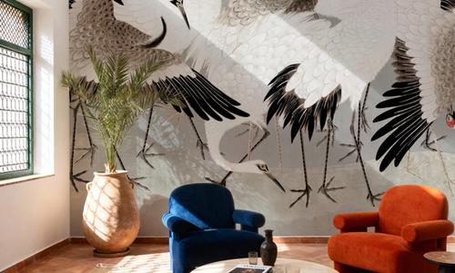 Japanese Flock of Cranes, Pewter