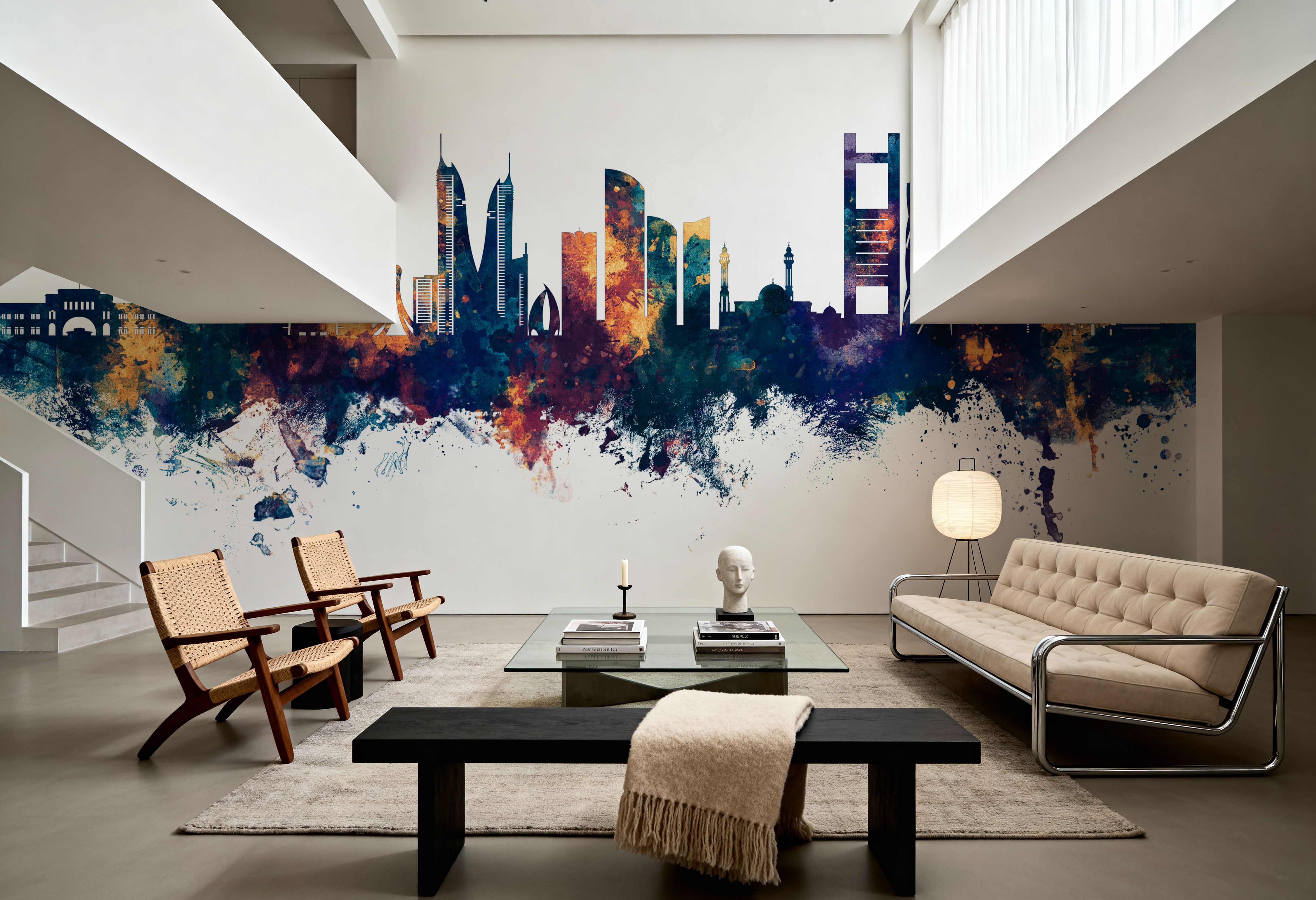 Manama Skyline Blue & Bronze