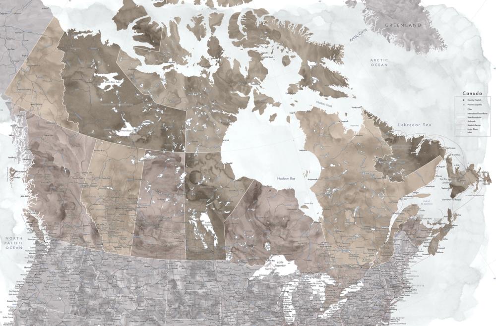 Canada Map Detailed - Abey
