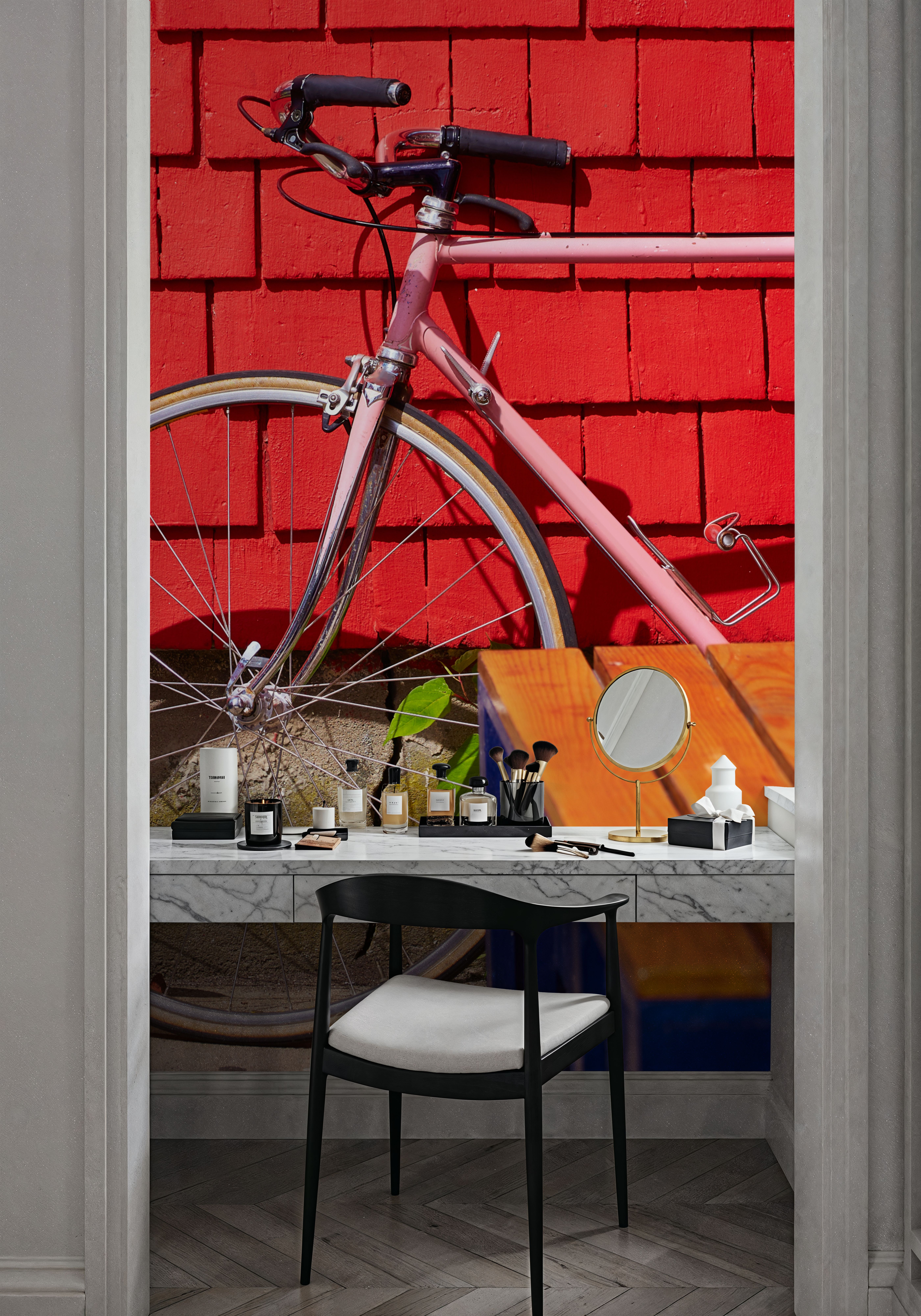 Wall Mural - Cape Cod Biking - Sports Street mural wallpaper - Red - Bedroom - Wallism US - Premium, Textured or Peel & Stick