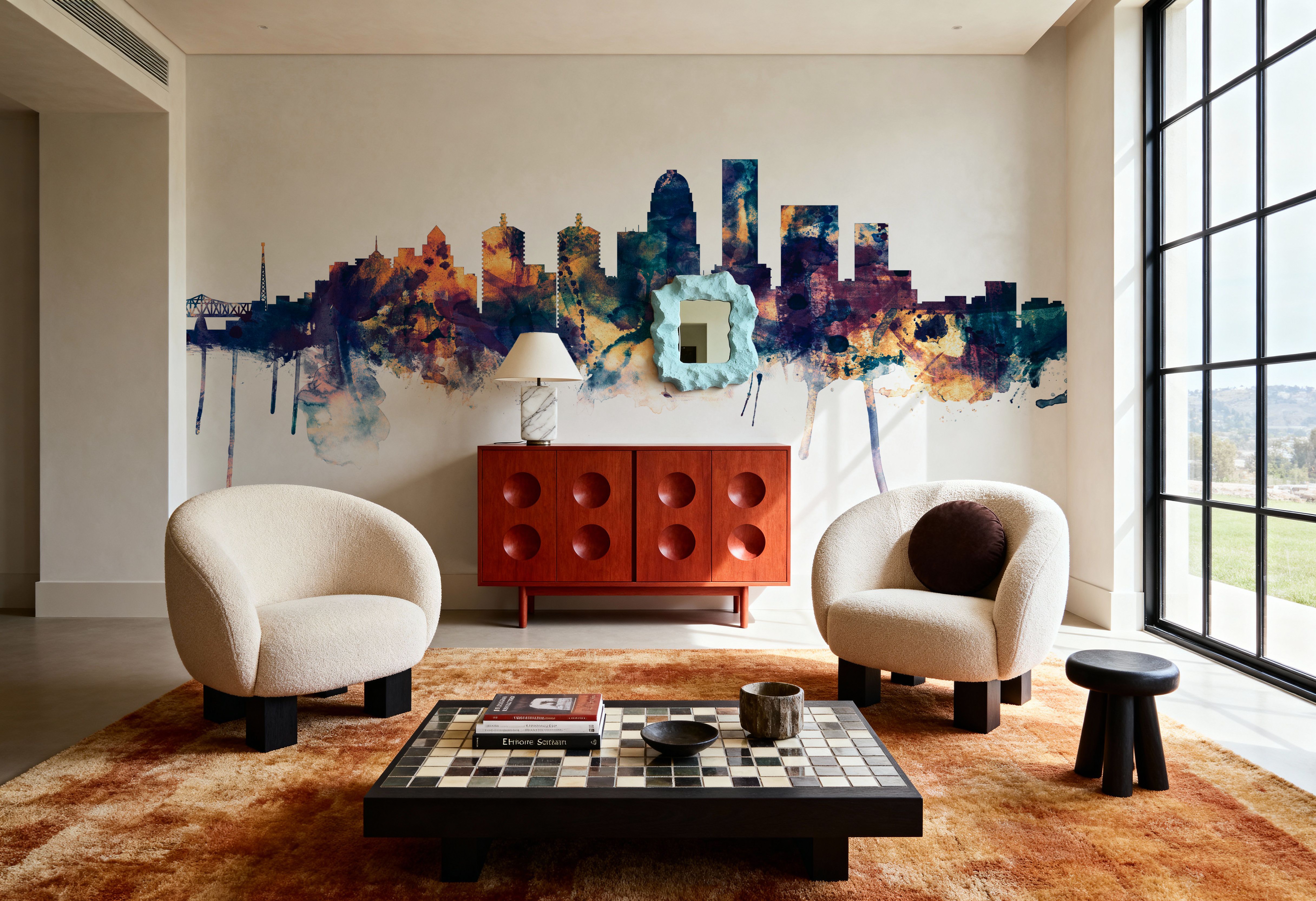 Louisville Kentucky Skyline Blue & Bronze