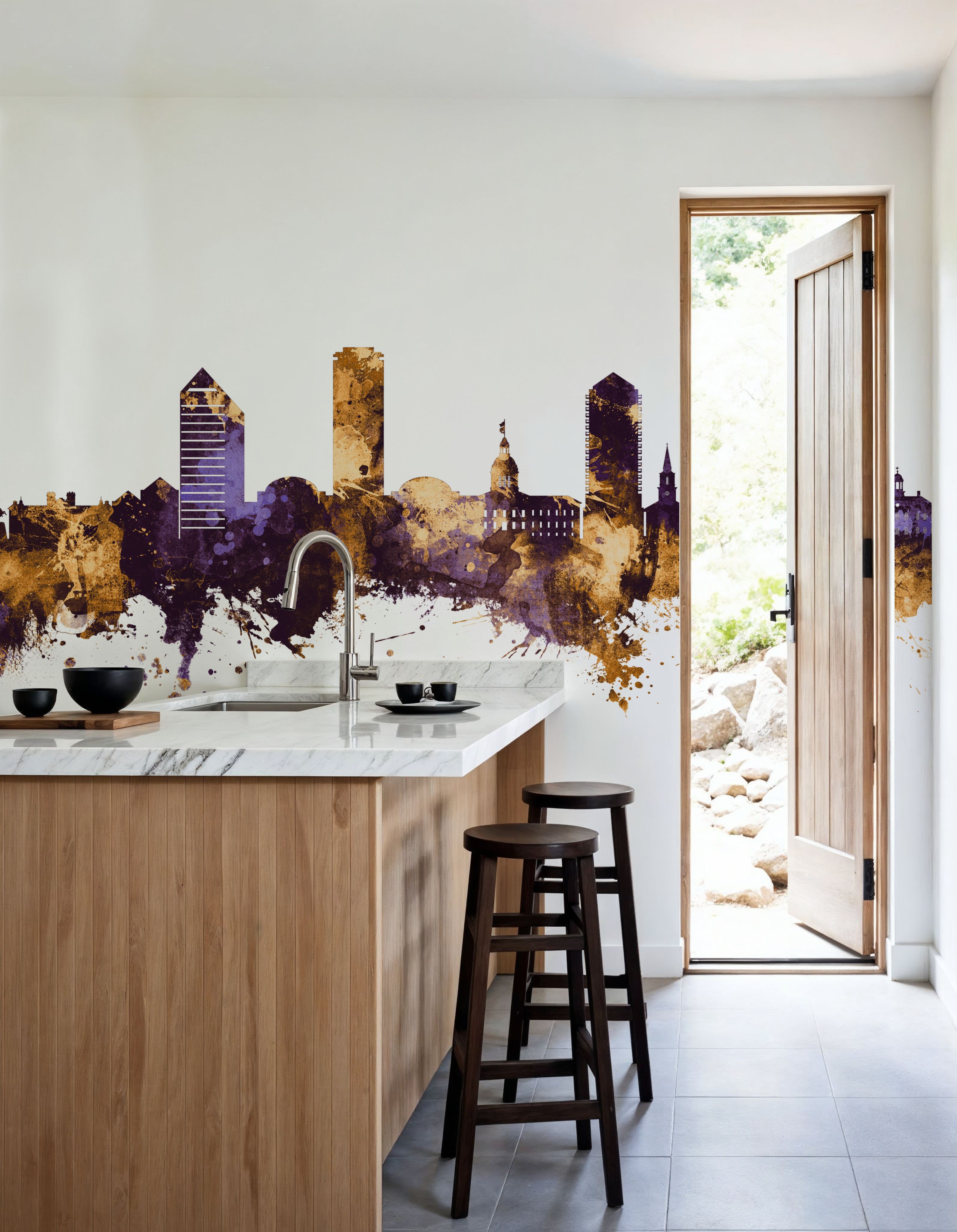 Tallahassee Florida Skyline Purple & Gold