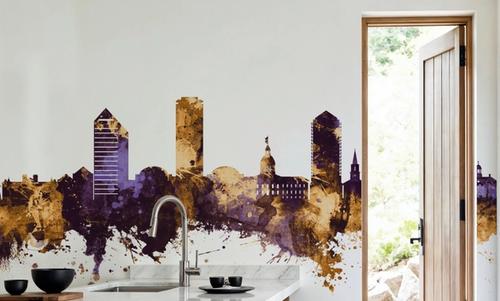 Tallahassee Florida Skyline Purple & Gold