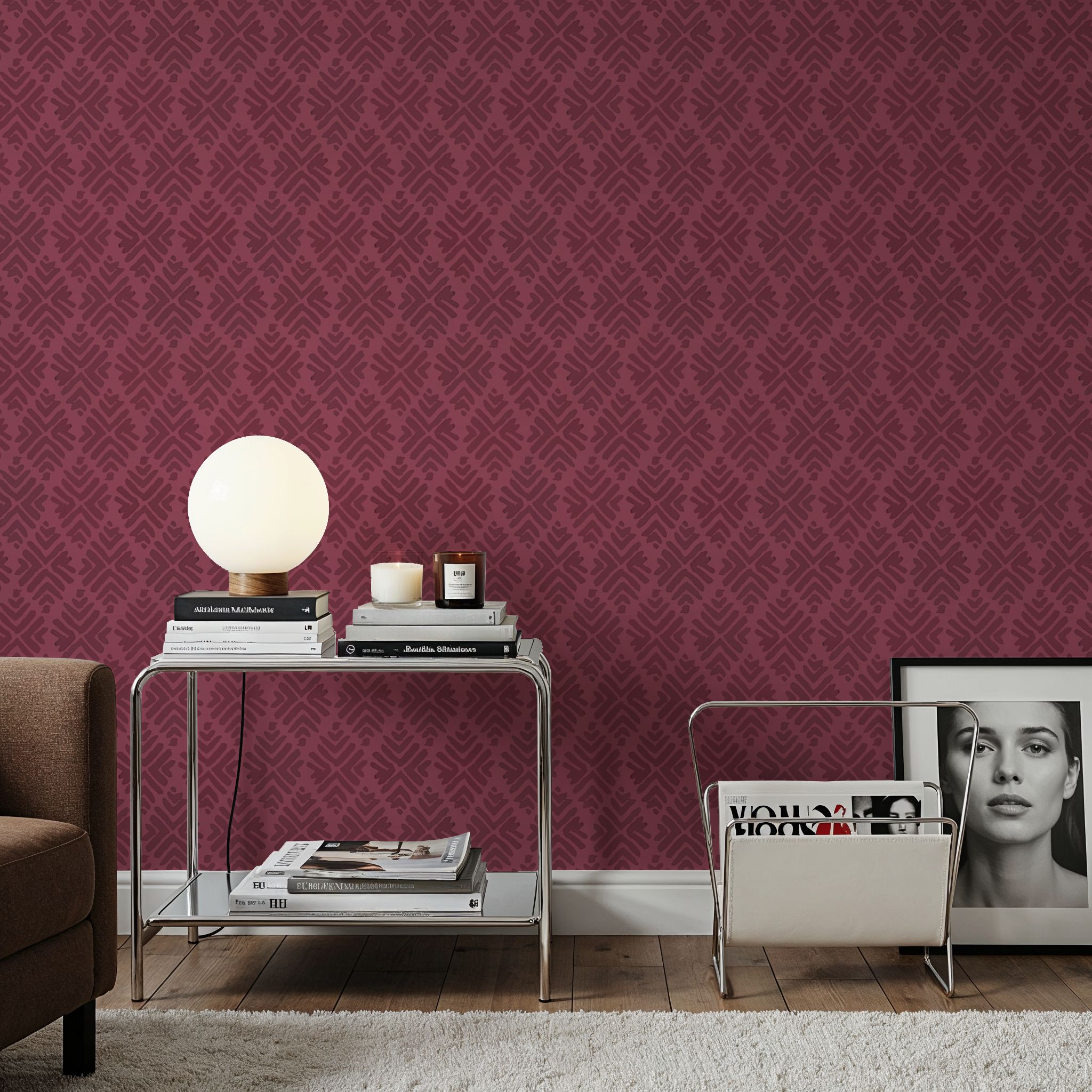 Bohemian Leaves Burgundy