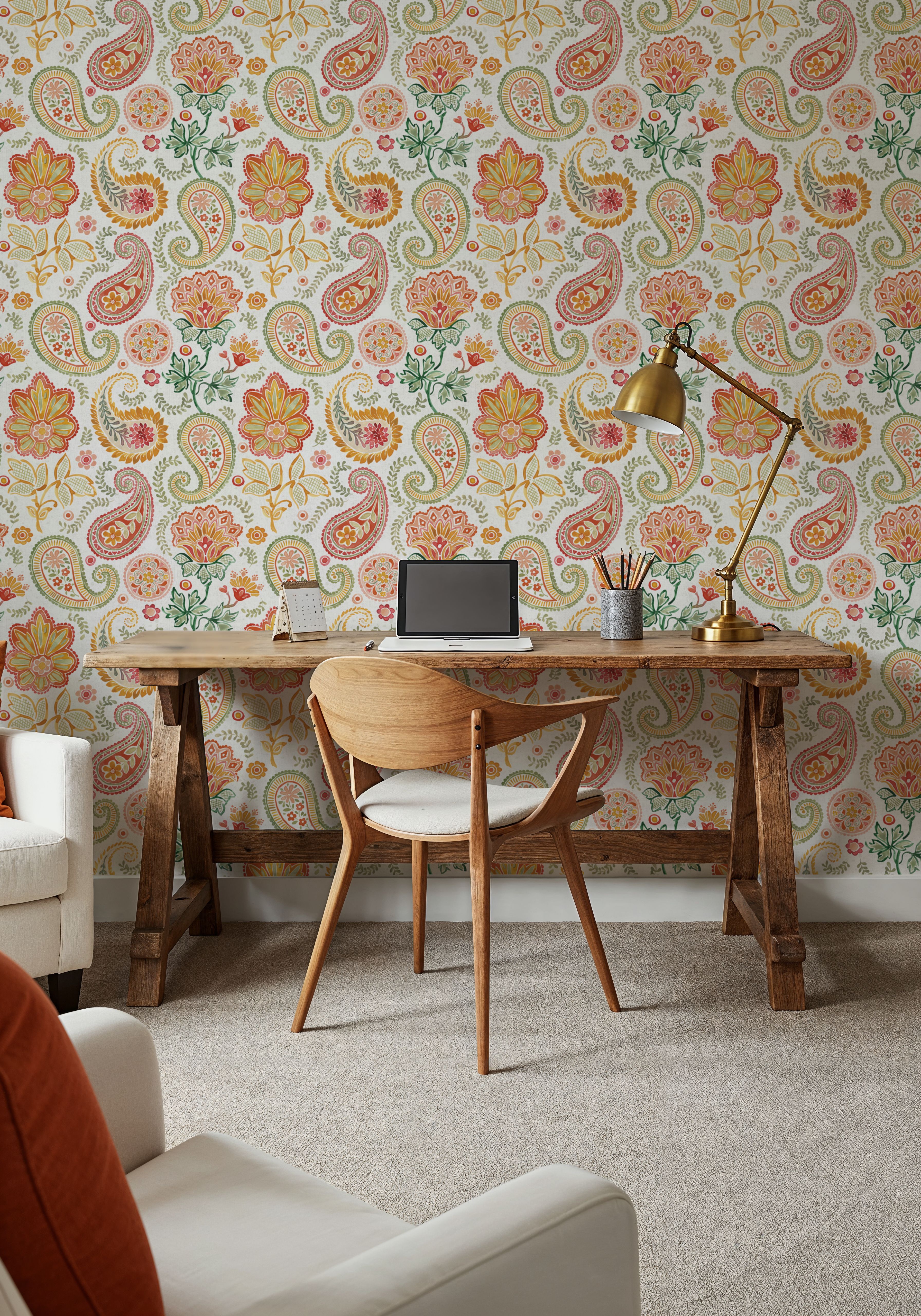 Harvest Paisley Mini White