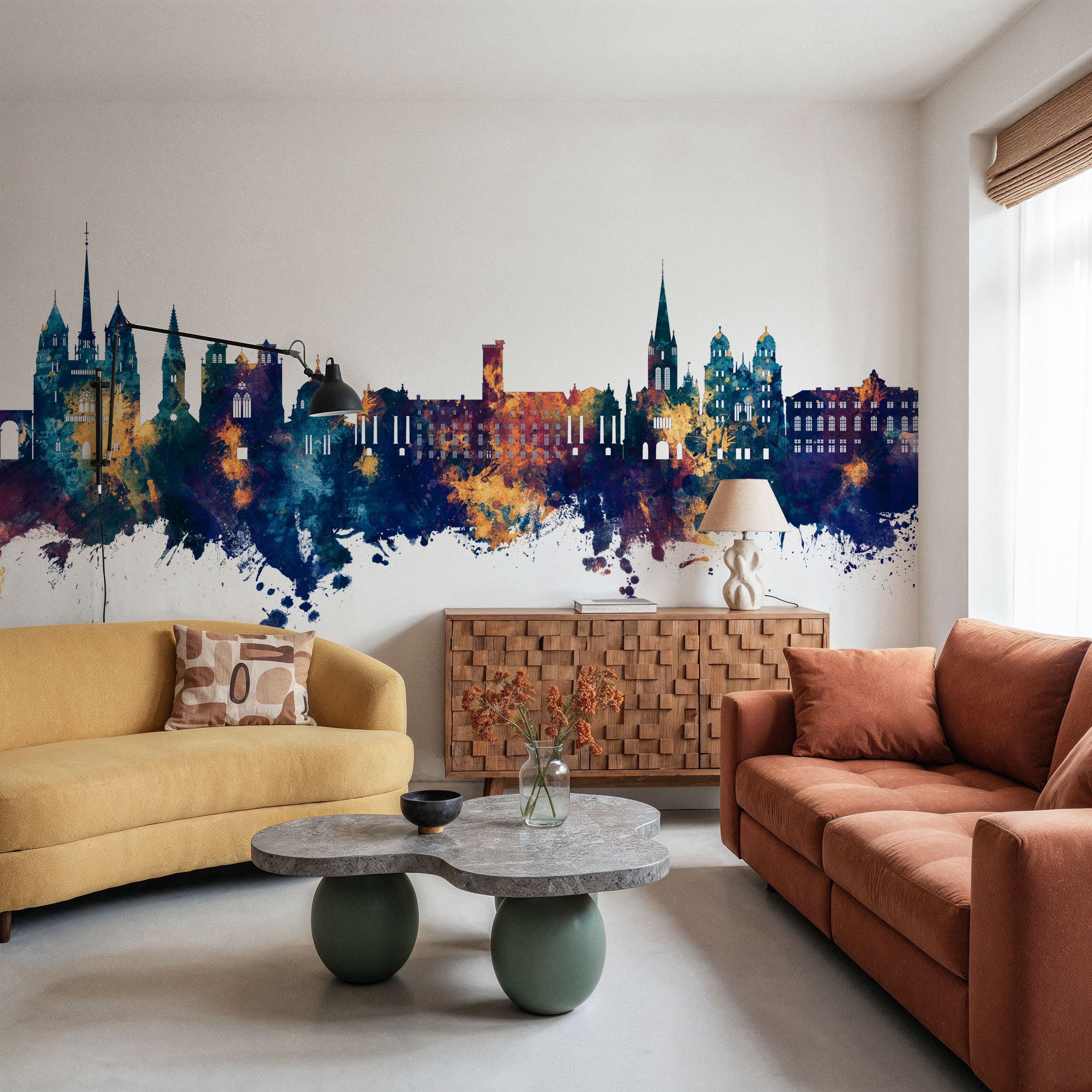 Dijon France Skyline Blue & Bronze