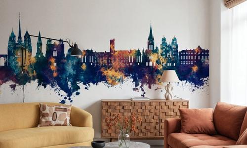 Dijon France Skyline Blue & Bronze