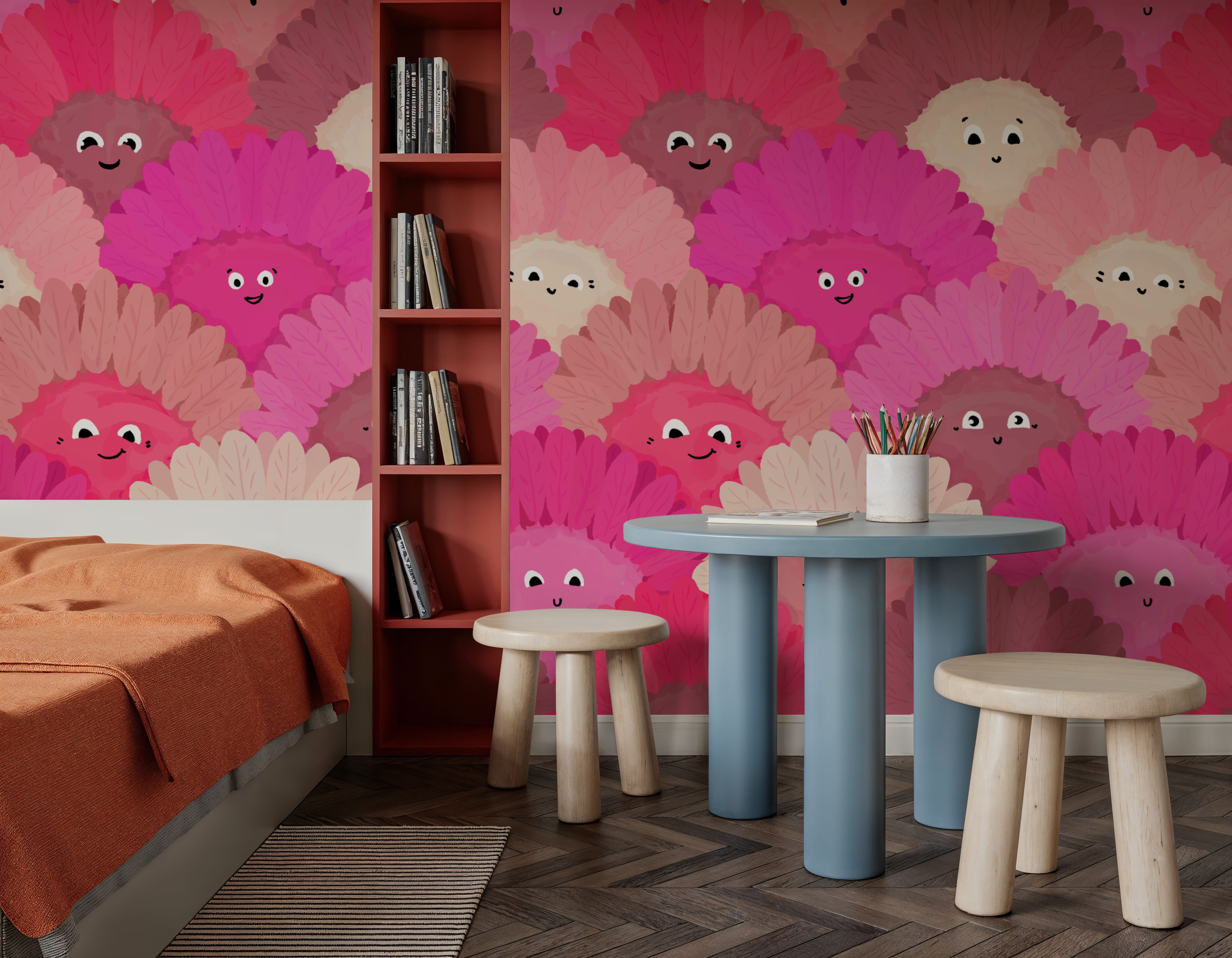 Cute Pink Flower Faces